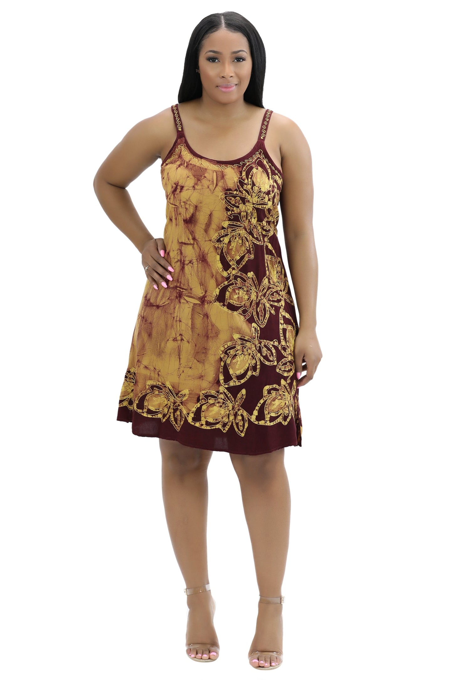 Batik Block Print Dress 54A-BATIK