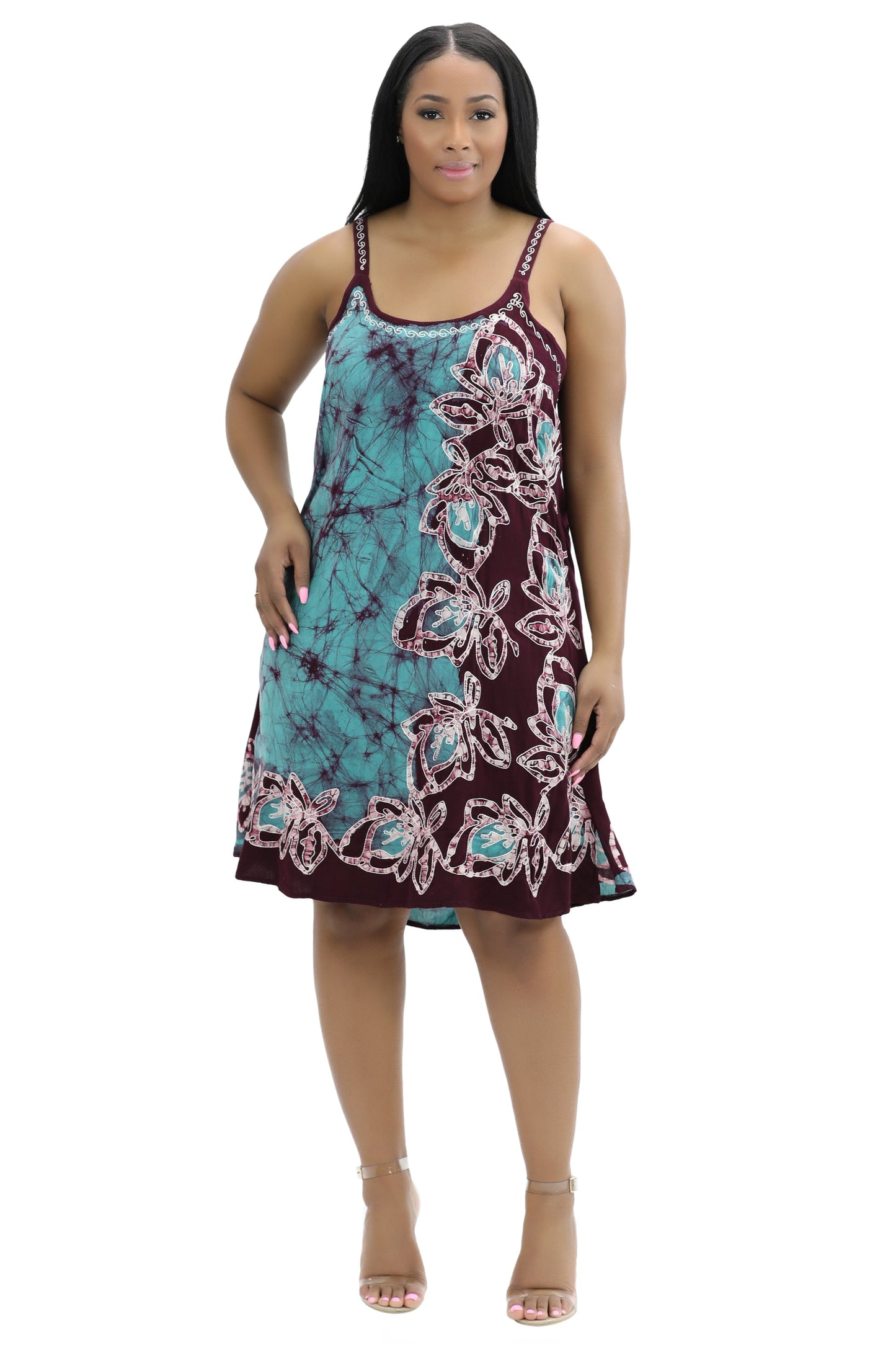 Batik Block Print Dress 54A-BATIK