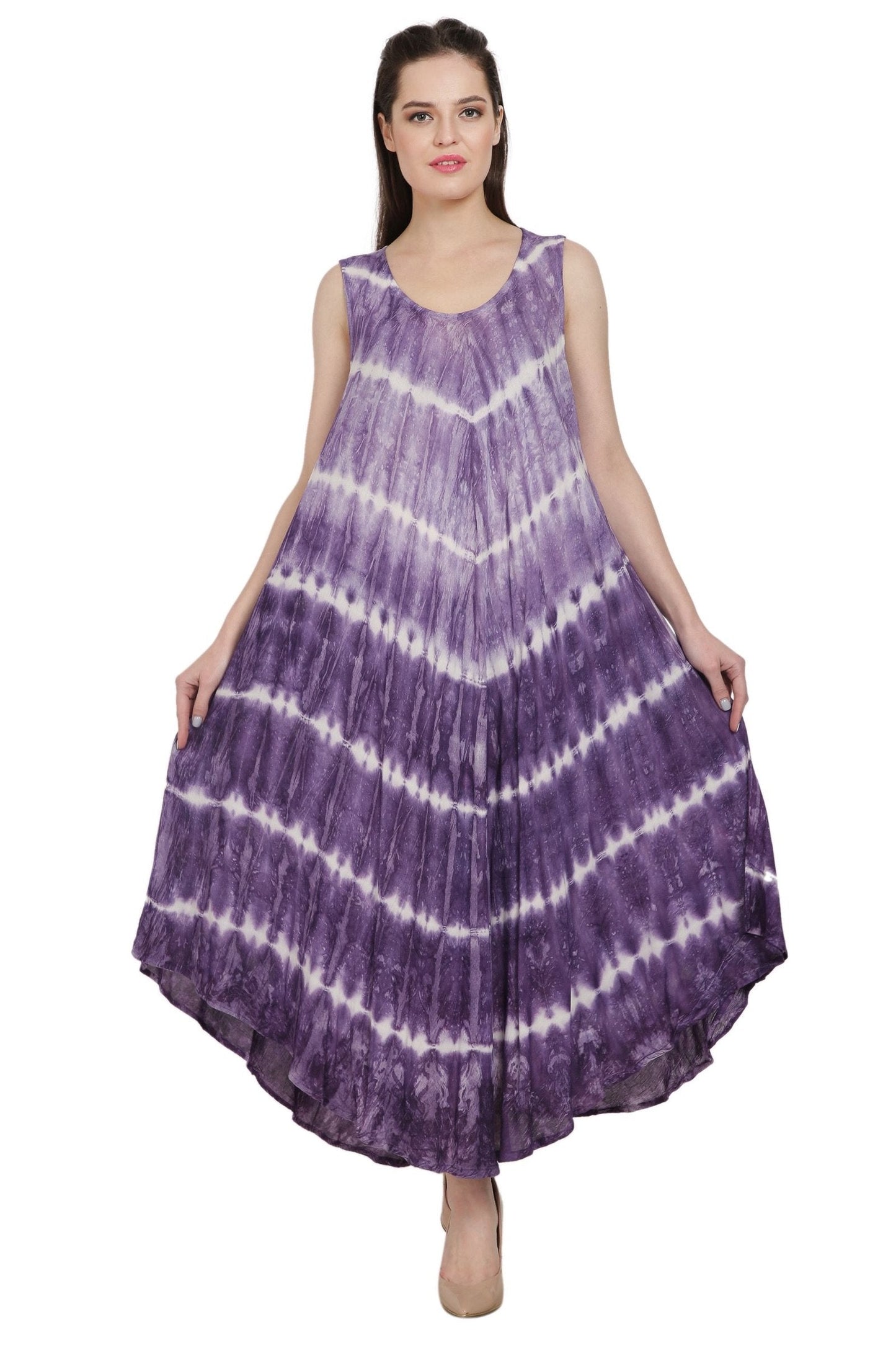 Maui Tie Dye Sleeveless Umbrella Dress UD52-2324