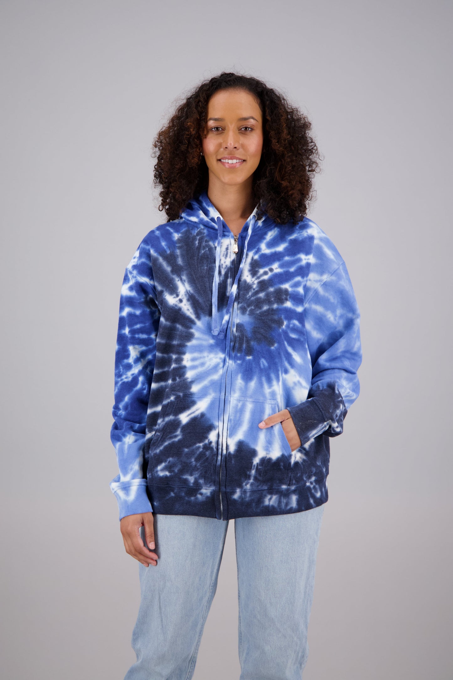Adult's Tie-Dye Zip-Up Hoodie (2-XL) Cotton/Polyester Blend 9652