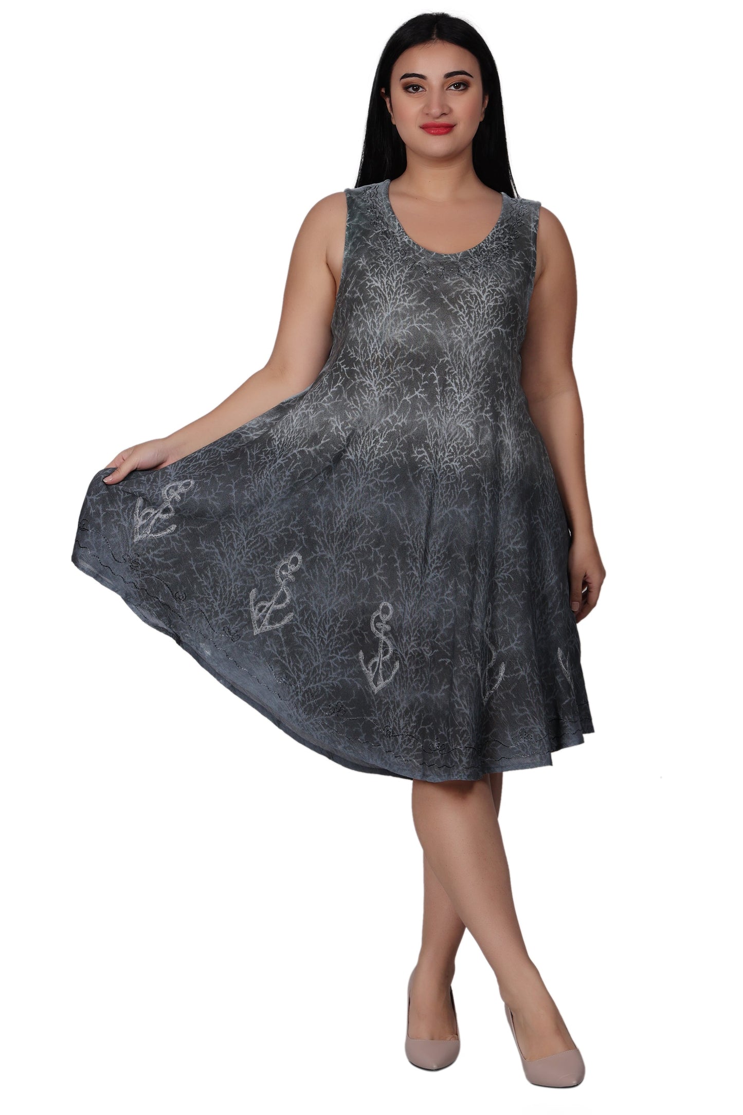 Anchor Block Print Double Dye Dress 362169R