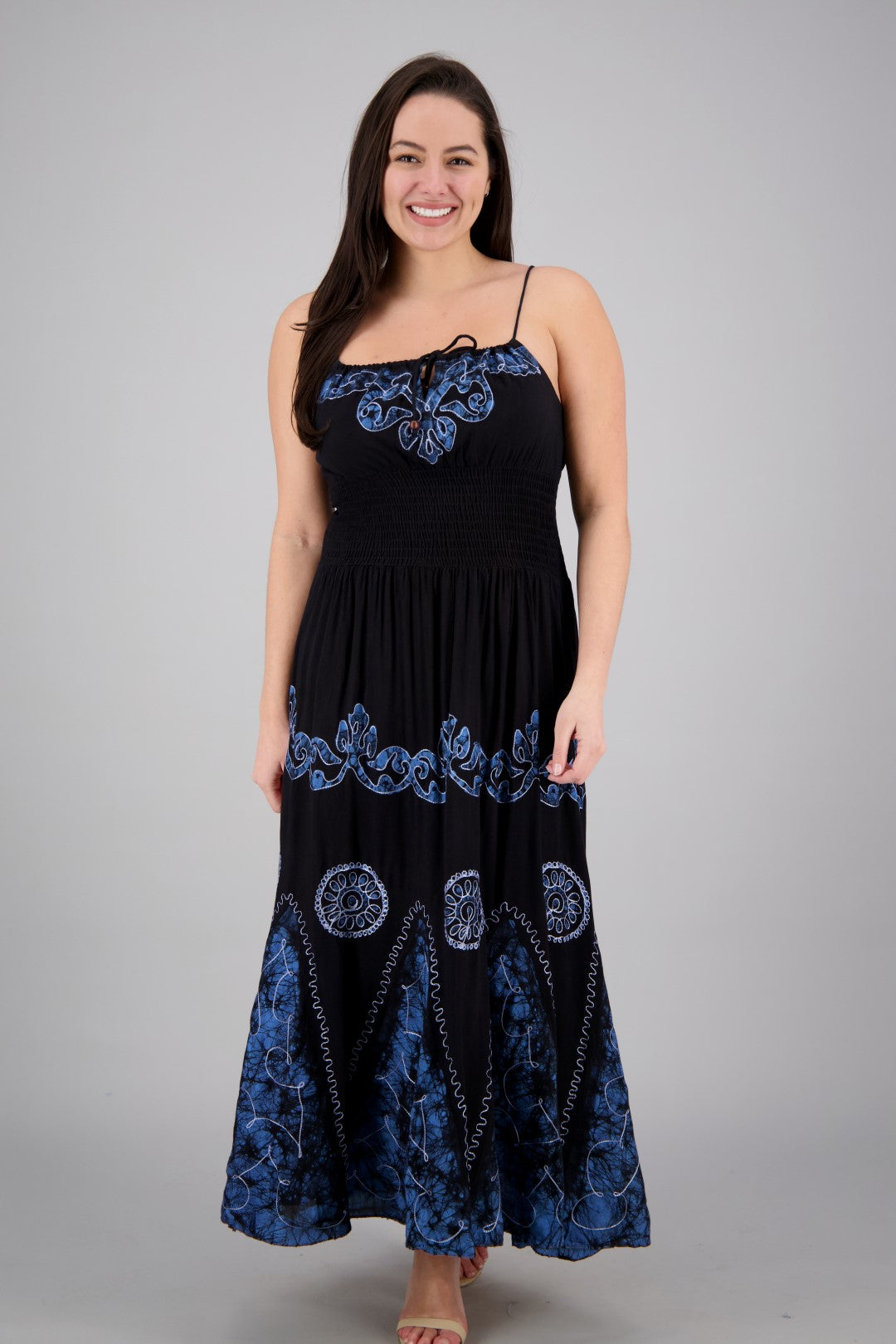 Batik Block Print Maxi Dress 28A