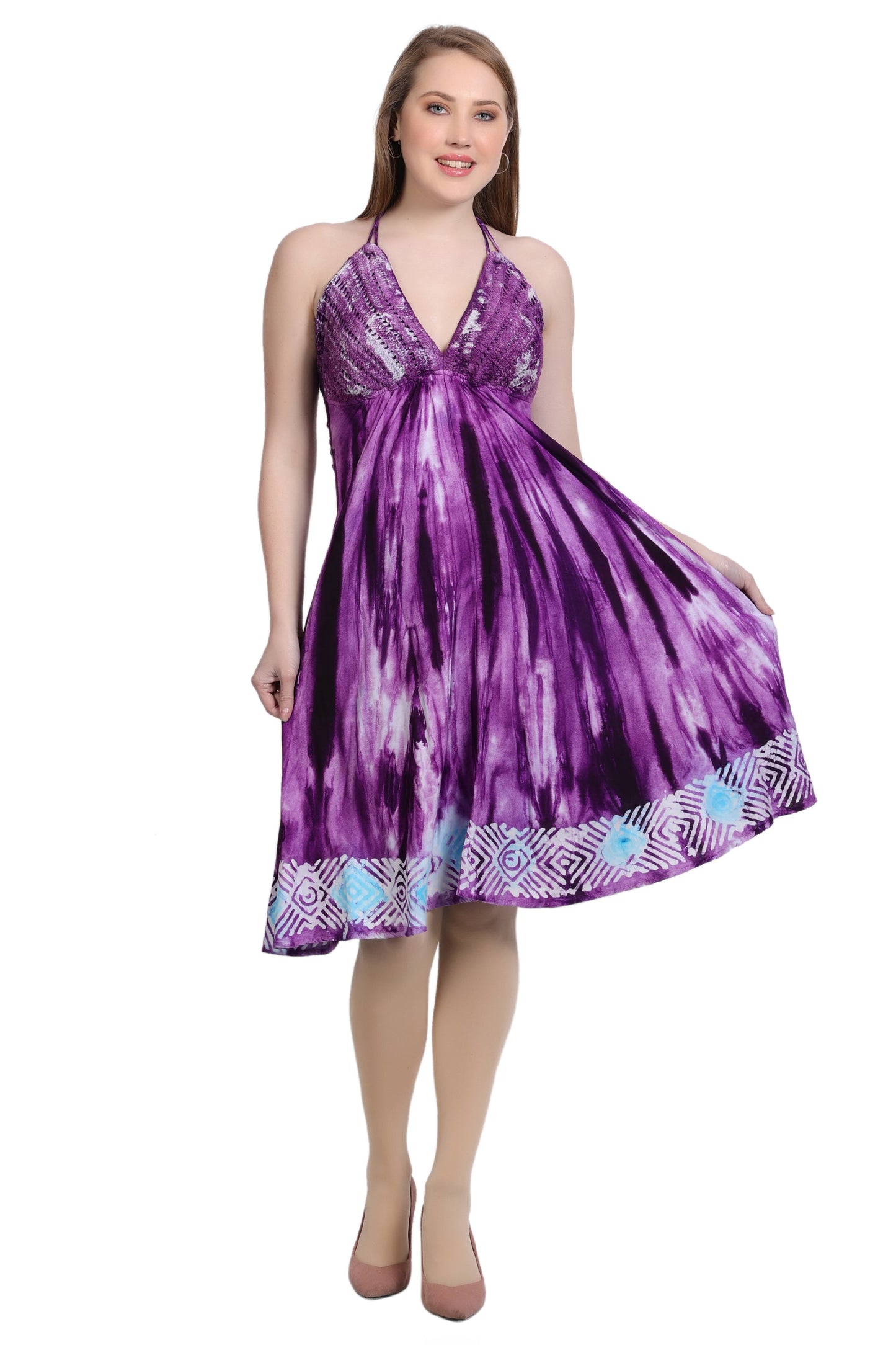 Crochet Top Tie Dye Dress CD-21562