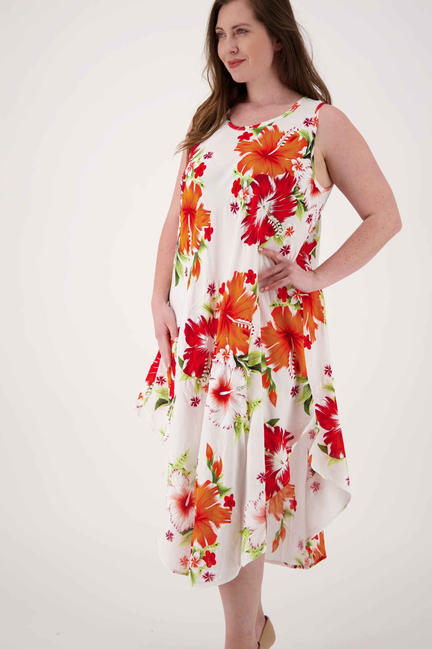 Floral Print Beach Dress One Size Fits Most TH-2501 - Advance Apparels Inc