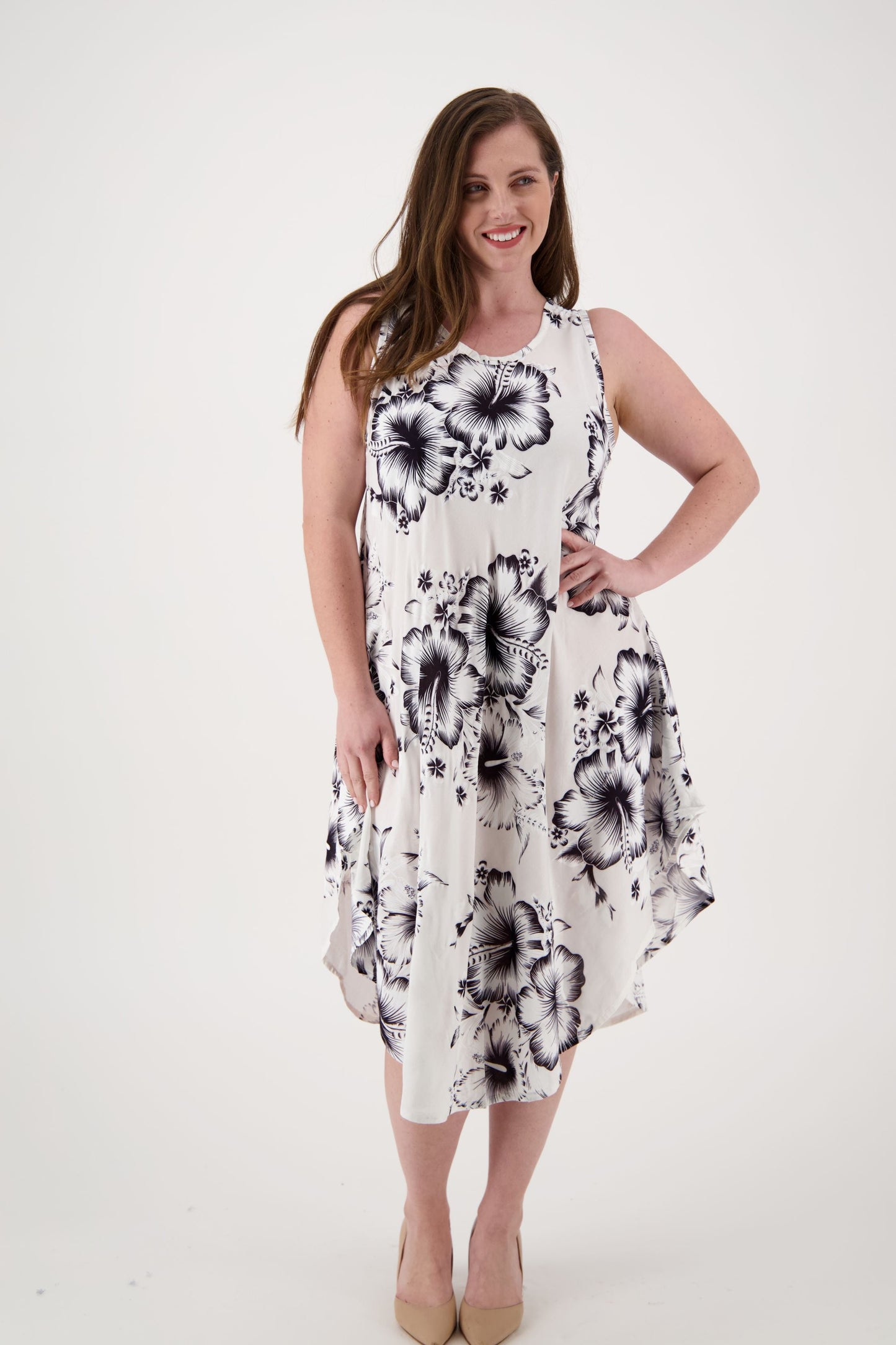 Floral Print Beach Dress One Size Fits Most TH-2501