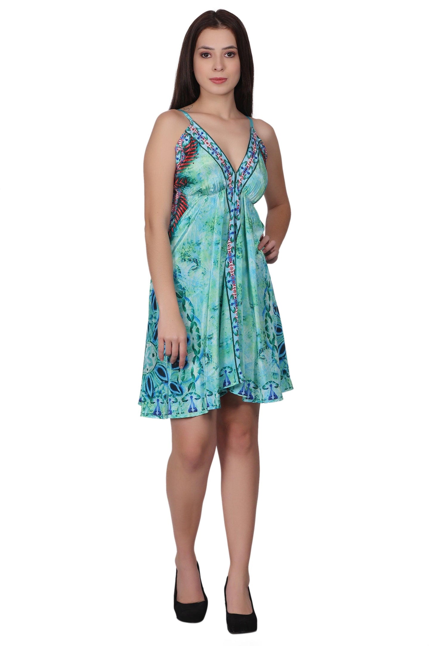 Short Silk Spaghetti Strap Dress PD-97132