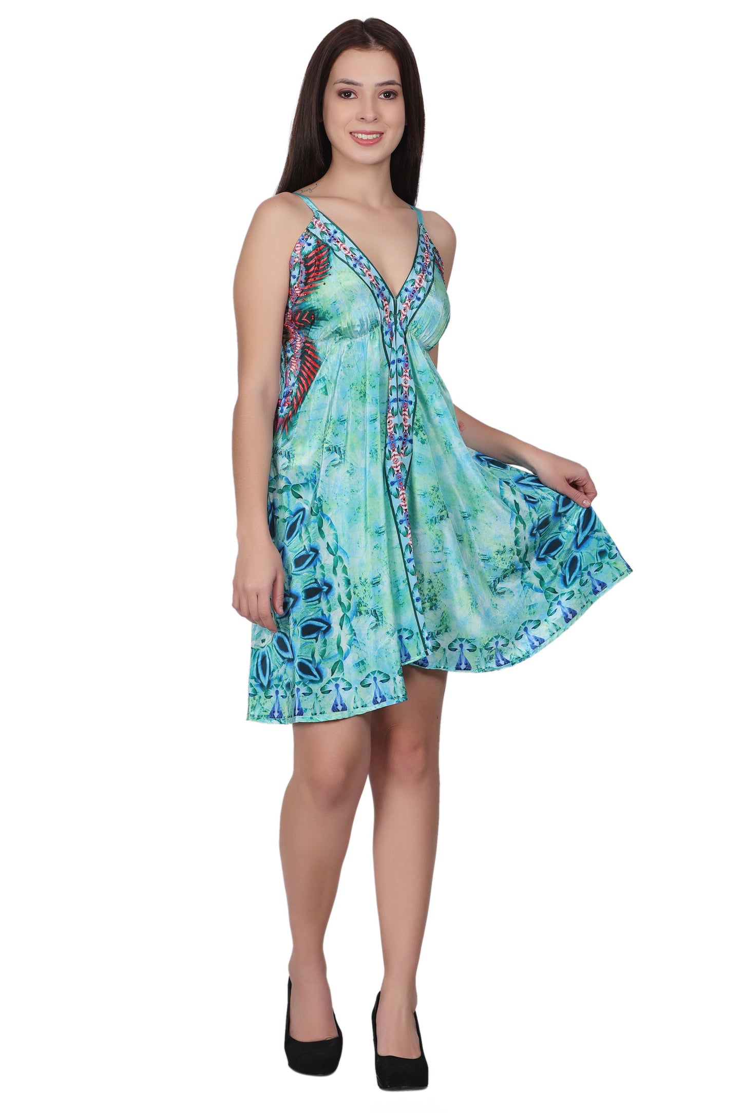 Short Silk Spaghetti Strap Dress PD-97132