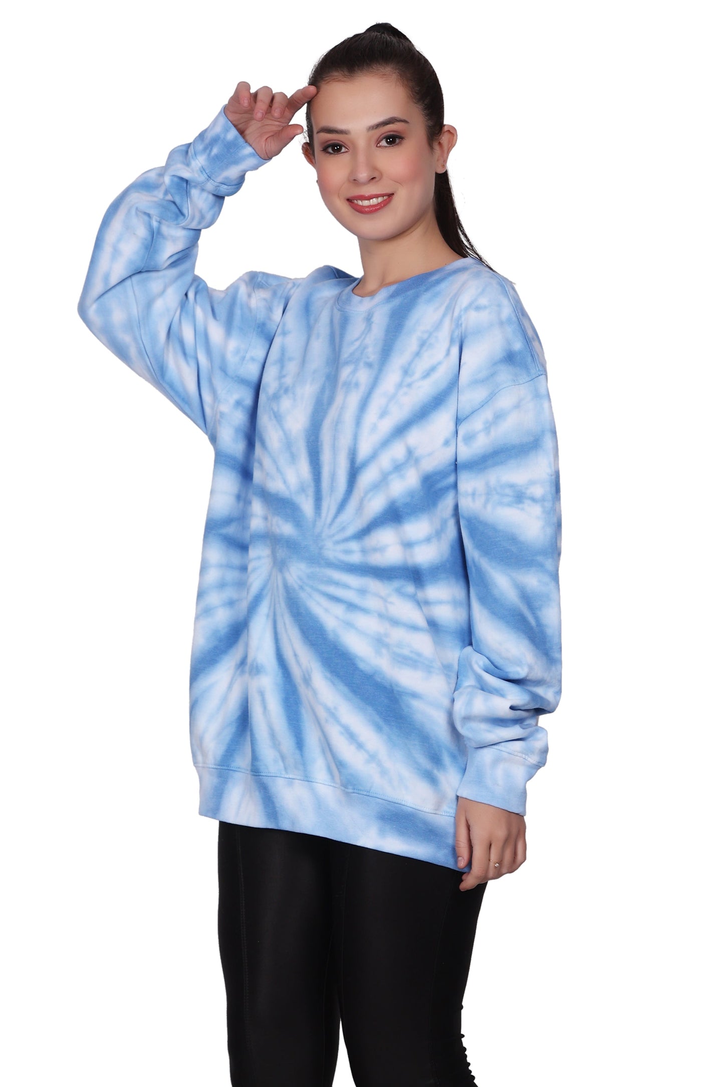 Unisex Tie Dye Crewneck Cotton Blend Comfortable Activewear 8605