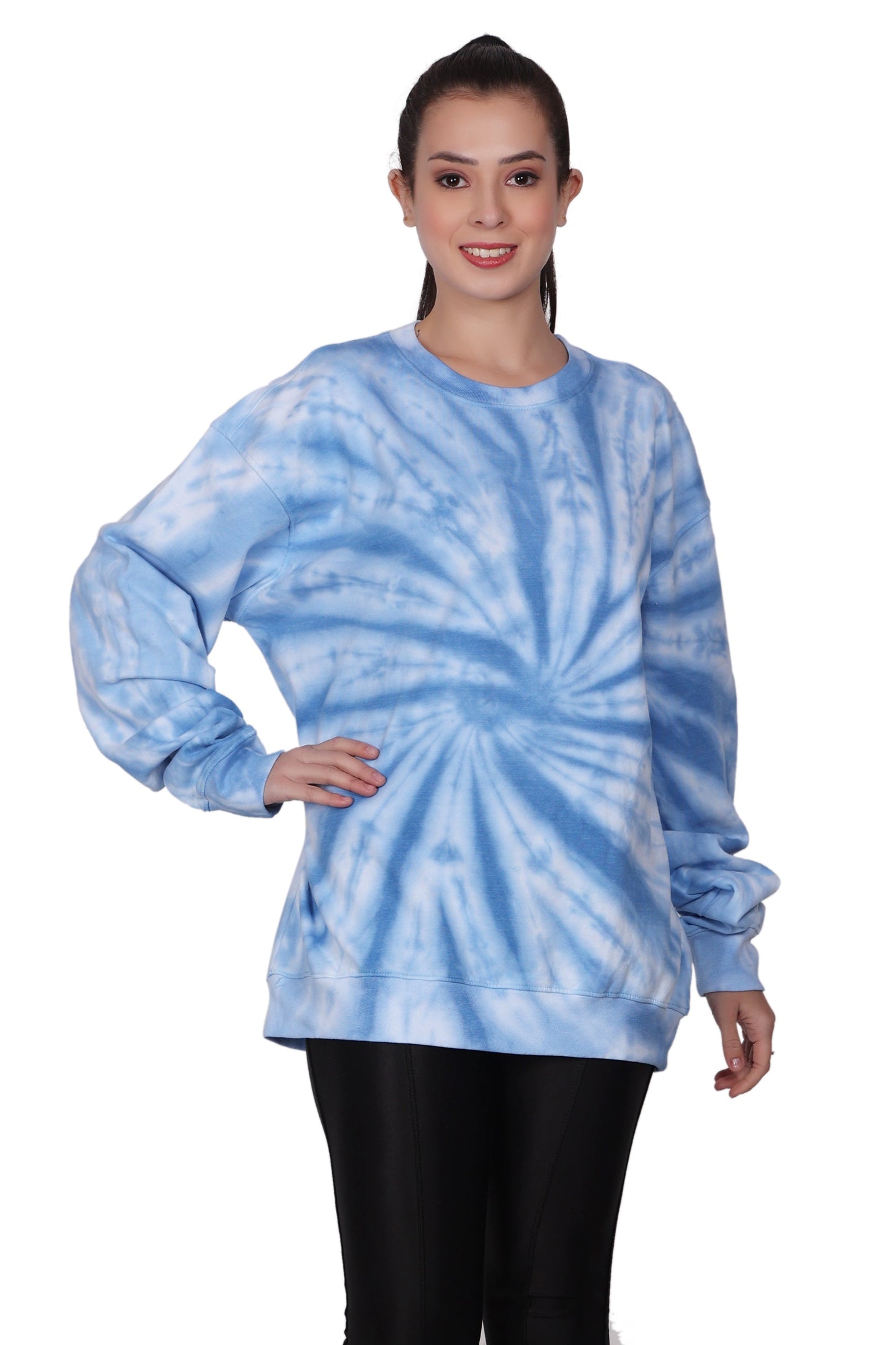 Unisex Tie Dye Crewneck Cotton Blend Comfortable Activewear 8605