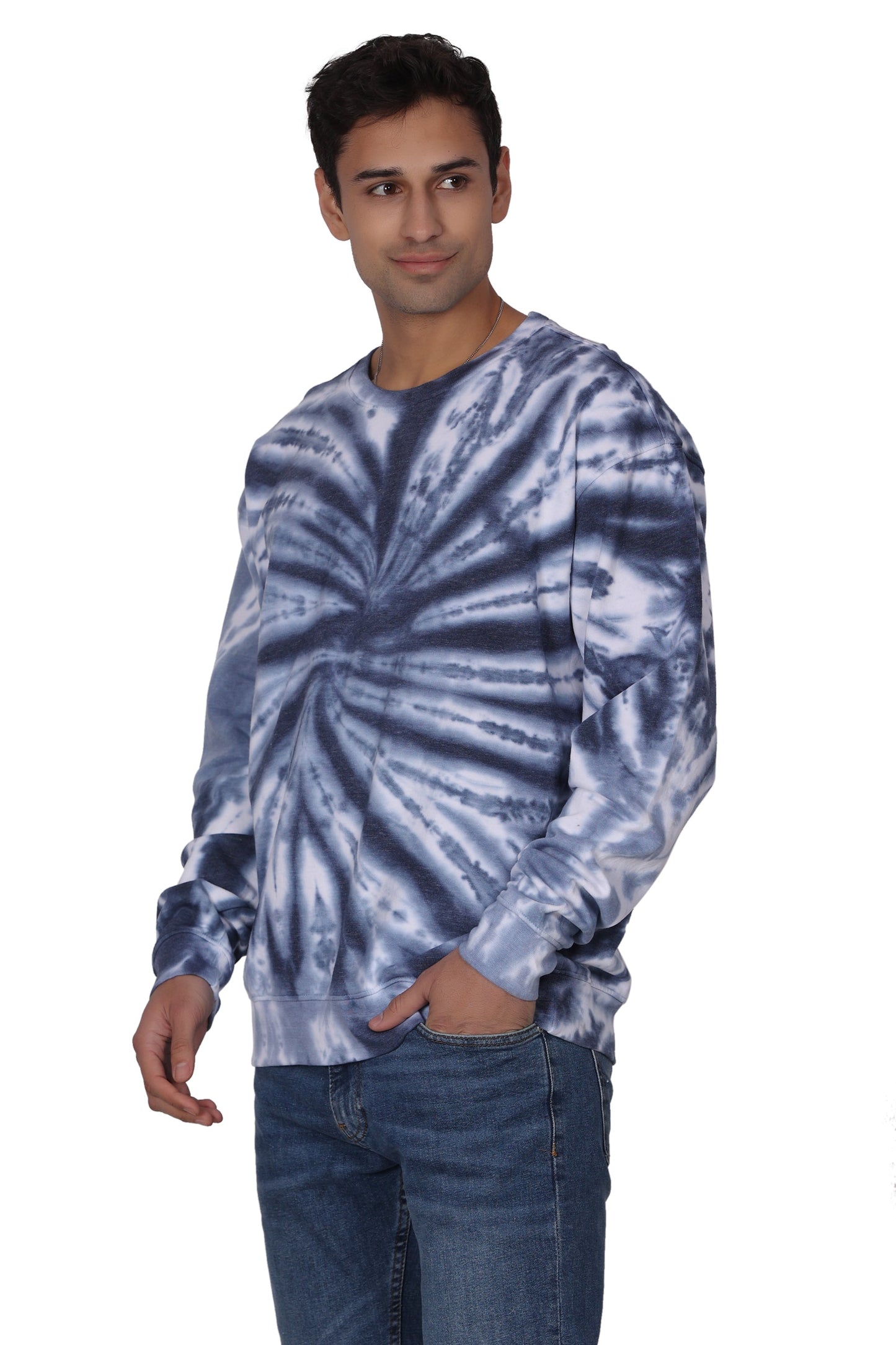 Unisex Tie Dye Crewneck Cotton Blend Comfortable Activewear 8605