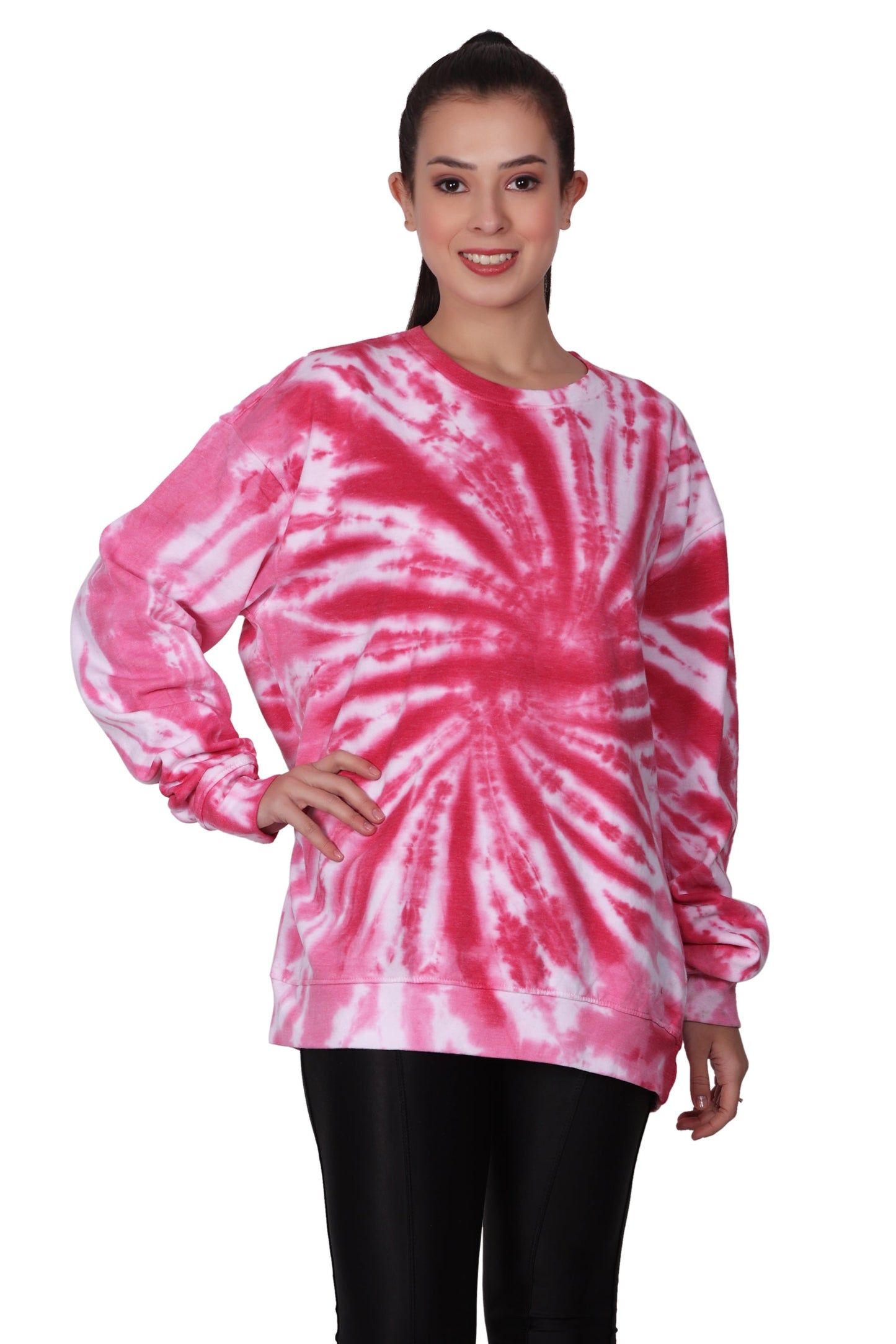 Unisex Tie Dye Crewneck Cotton Blend Comfortable Activewear 8605