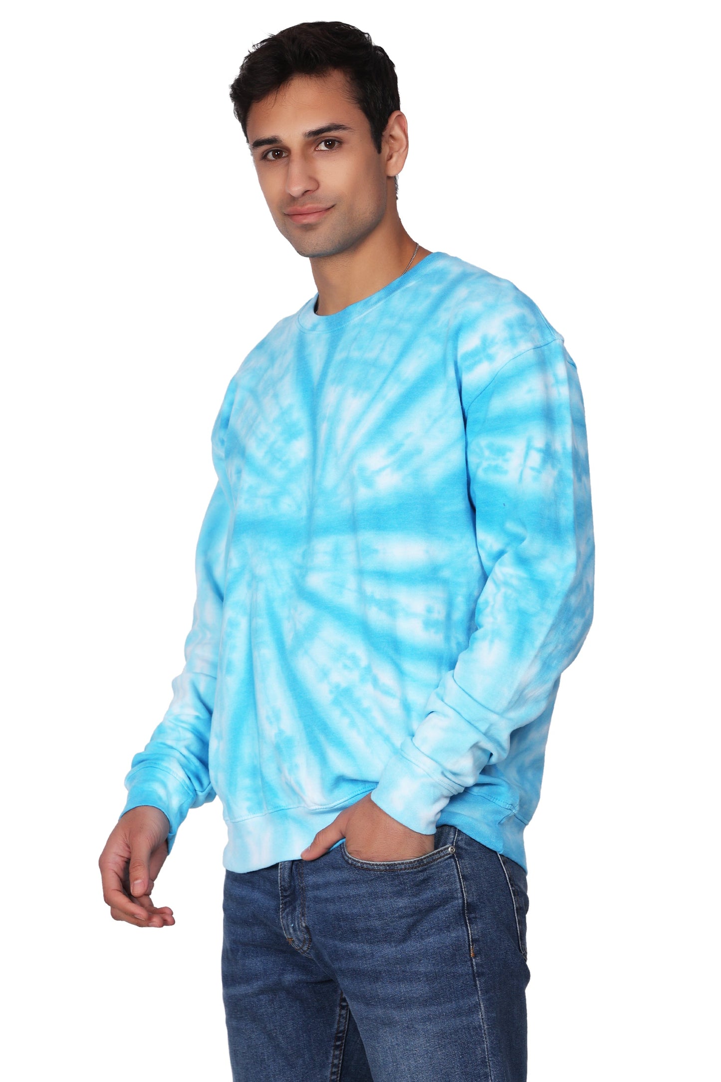 Unisex Tie Dye Crewneck Cotton Blend Comfortable Activewear 8605