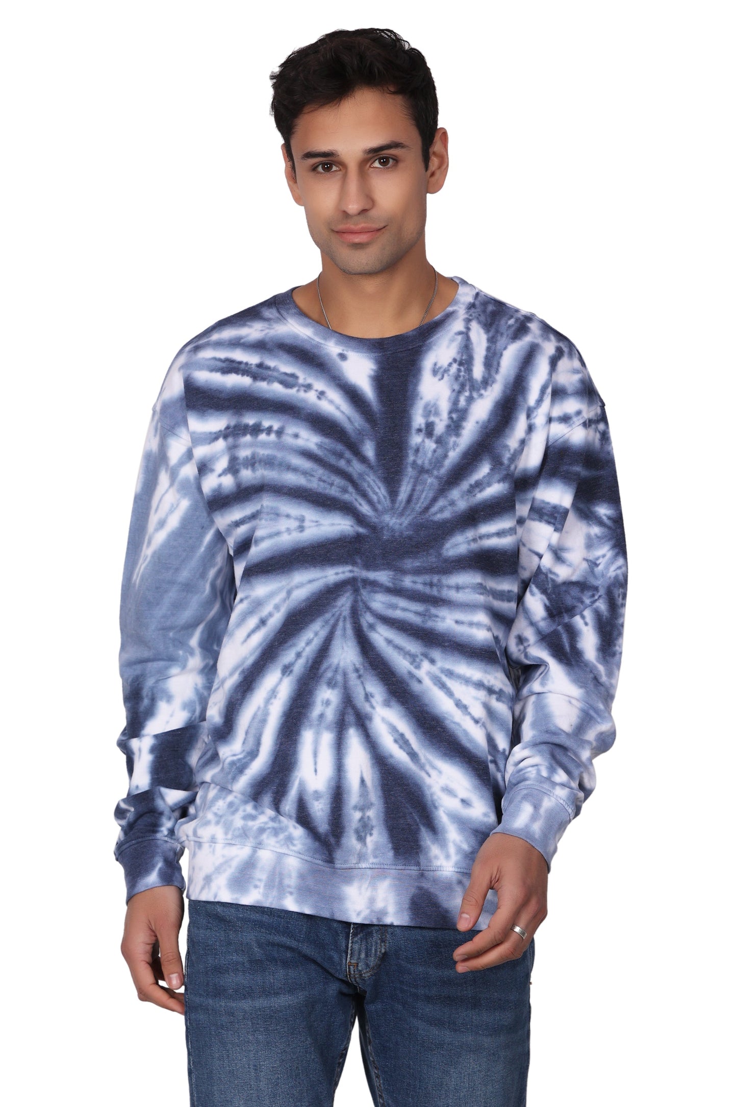 Unisex Tie Dye Crewneck Cotton Blend Comfortable Activewear 8605