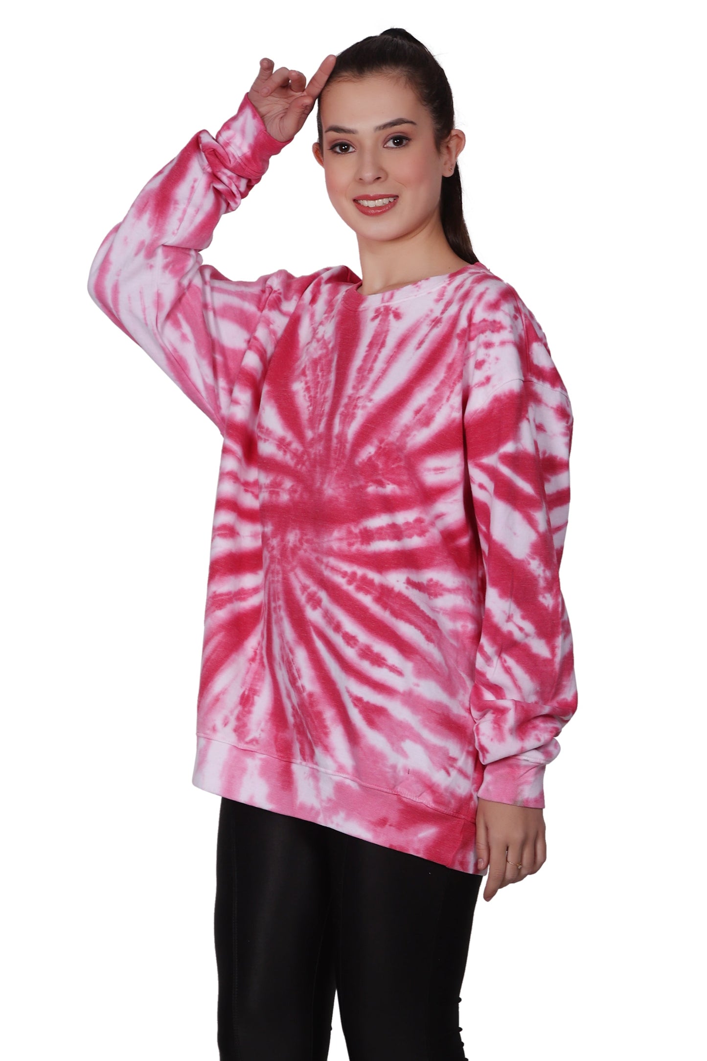 Unisex Tie Dye Crewneck Cotton Blend Comfortable Activewear 8605