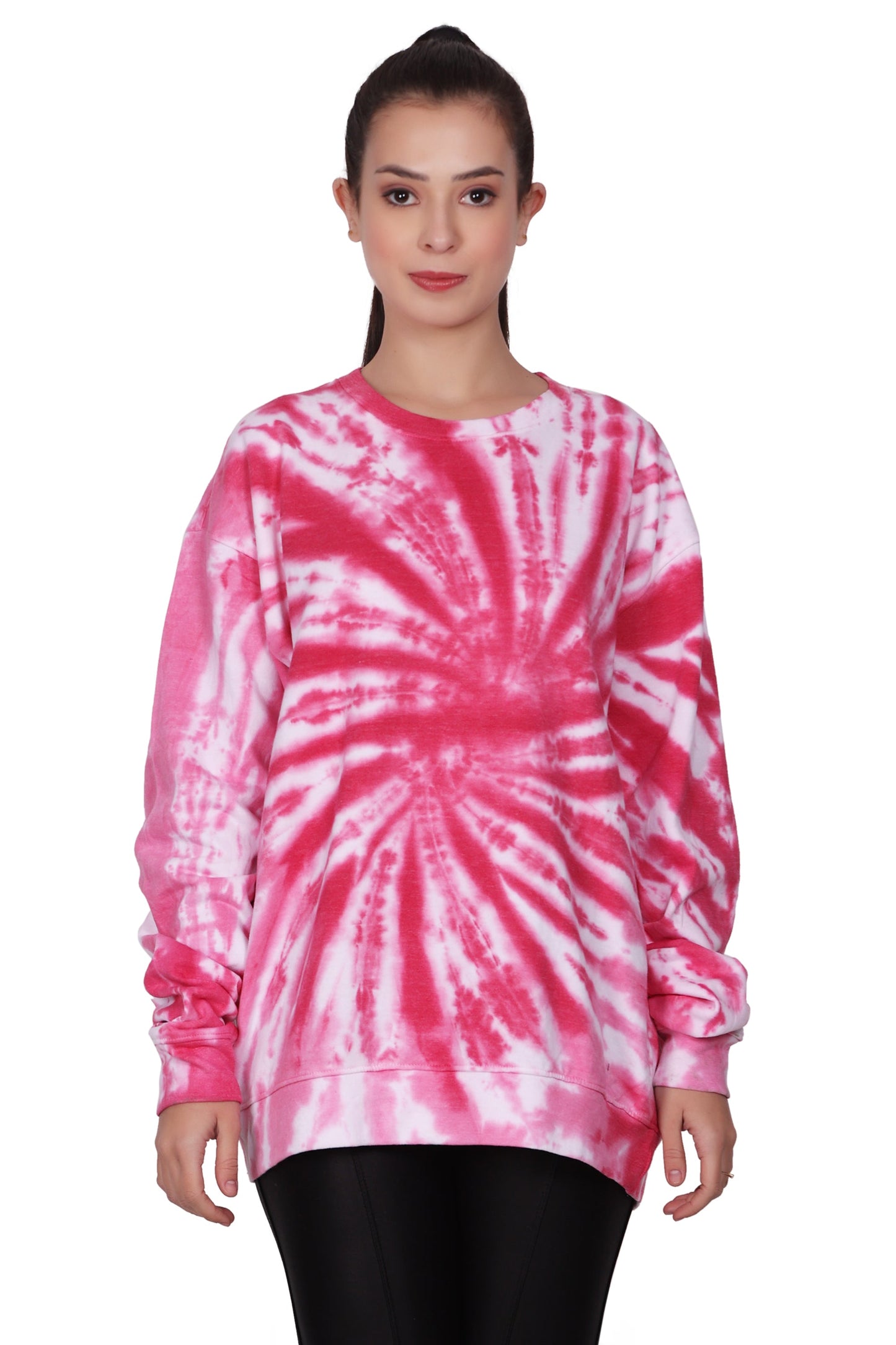 Unisex Tie Dye Crewneck Cotton Blend Comfortable Activewear 8605