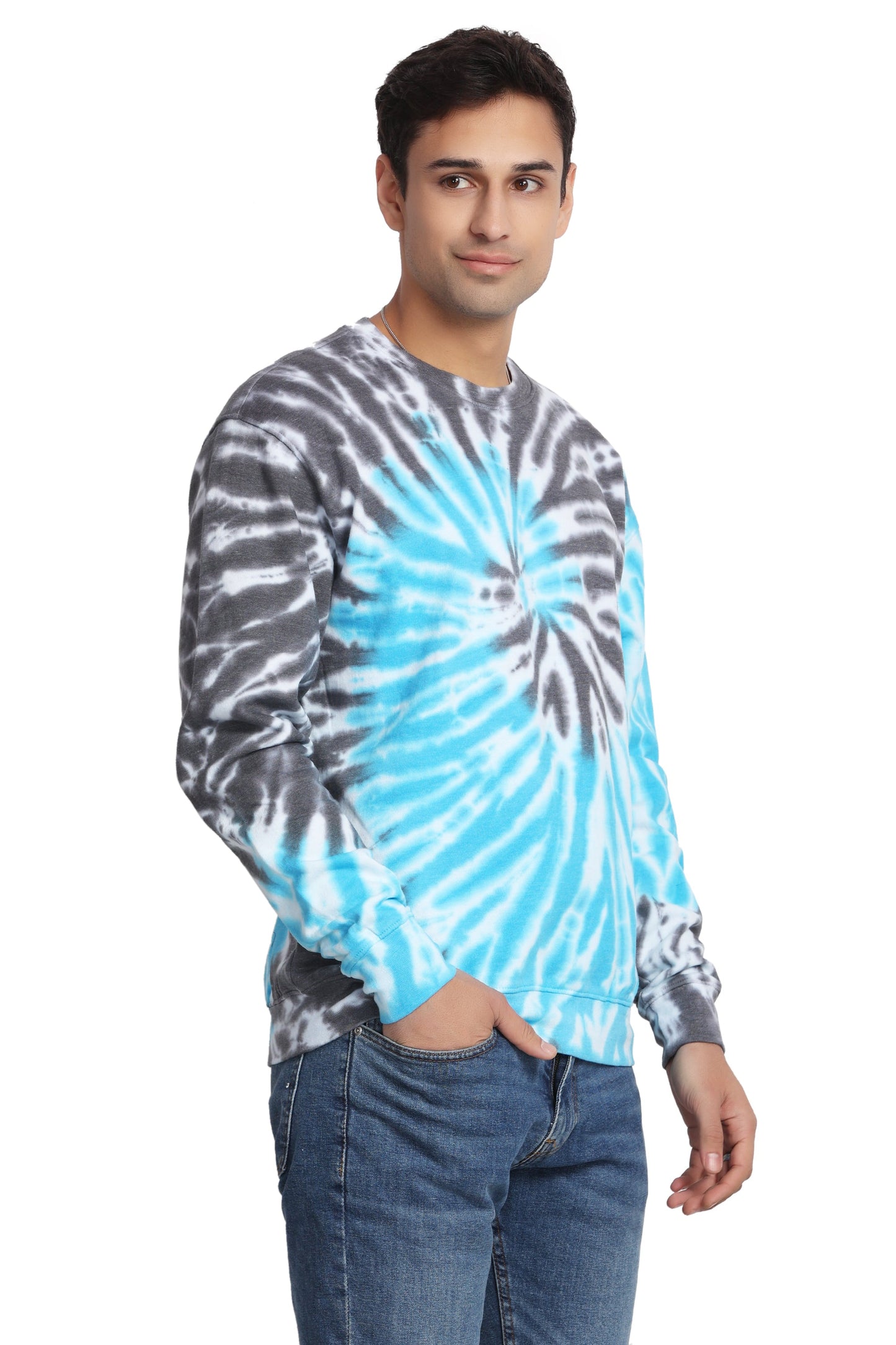 Unisex Tie Dye Crewneck Cotton Blend Comfortable Activewear 8606