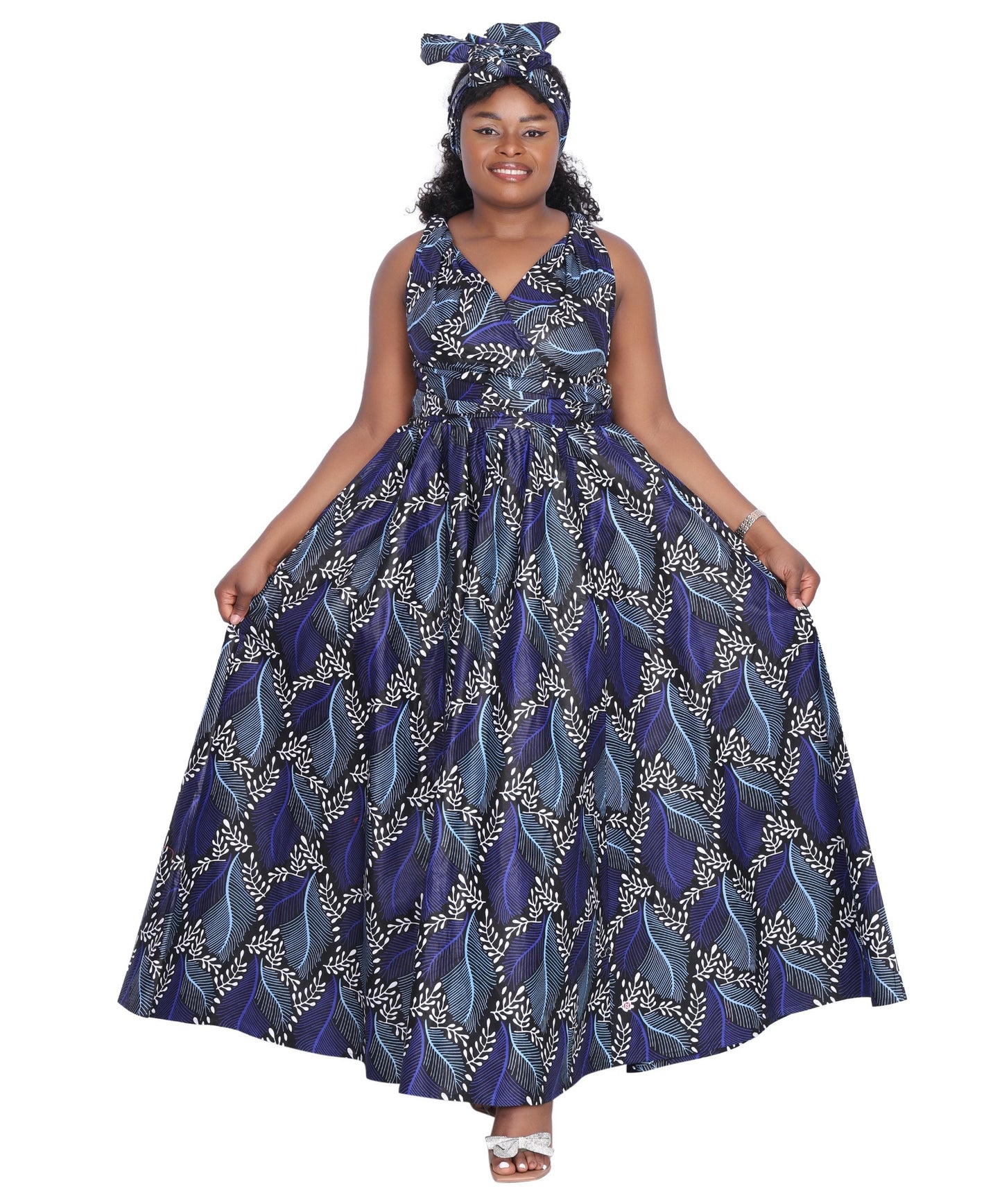 African Print Infinity Wrap Dress 16117-252