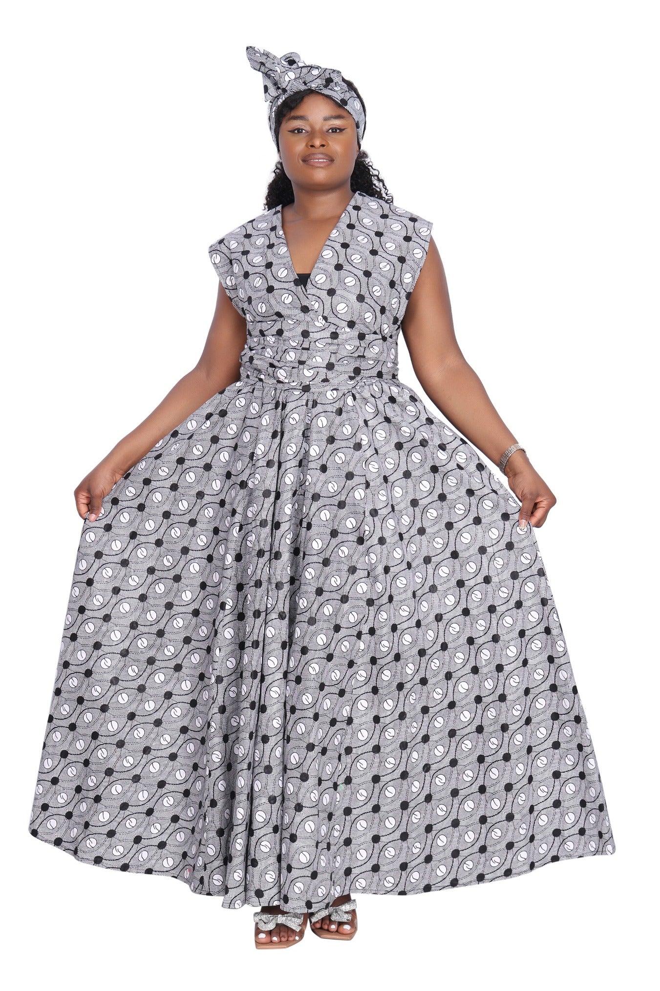 African Print Infinity Wrap Dress 16117-259
