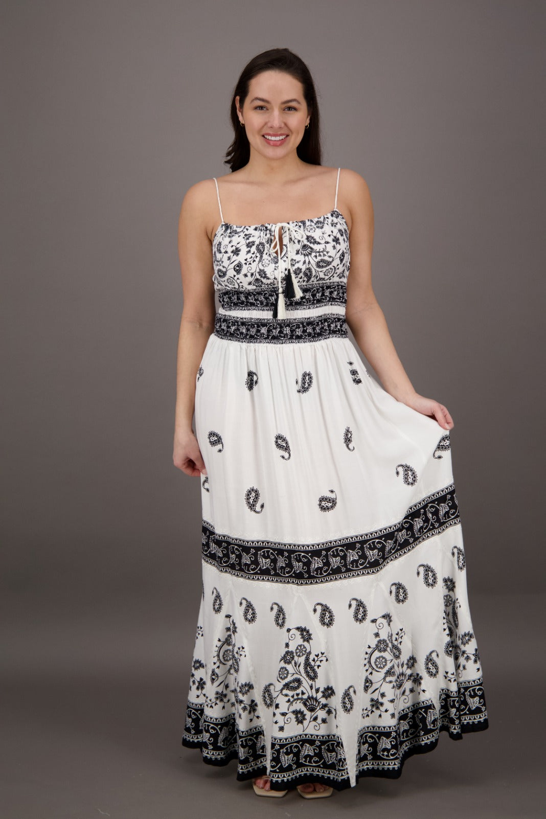 Long Batik Block Print Dress BD-2054