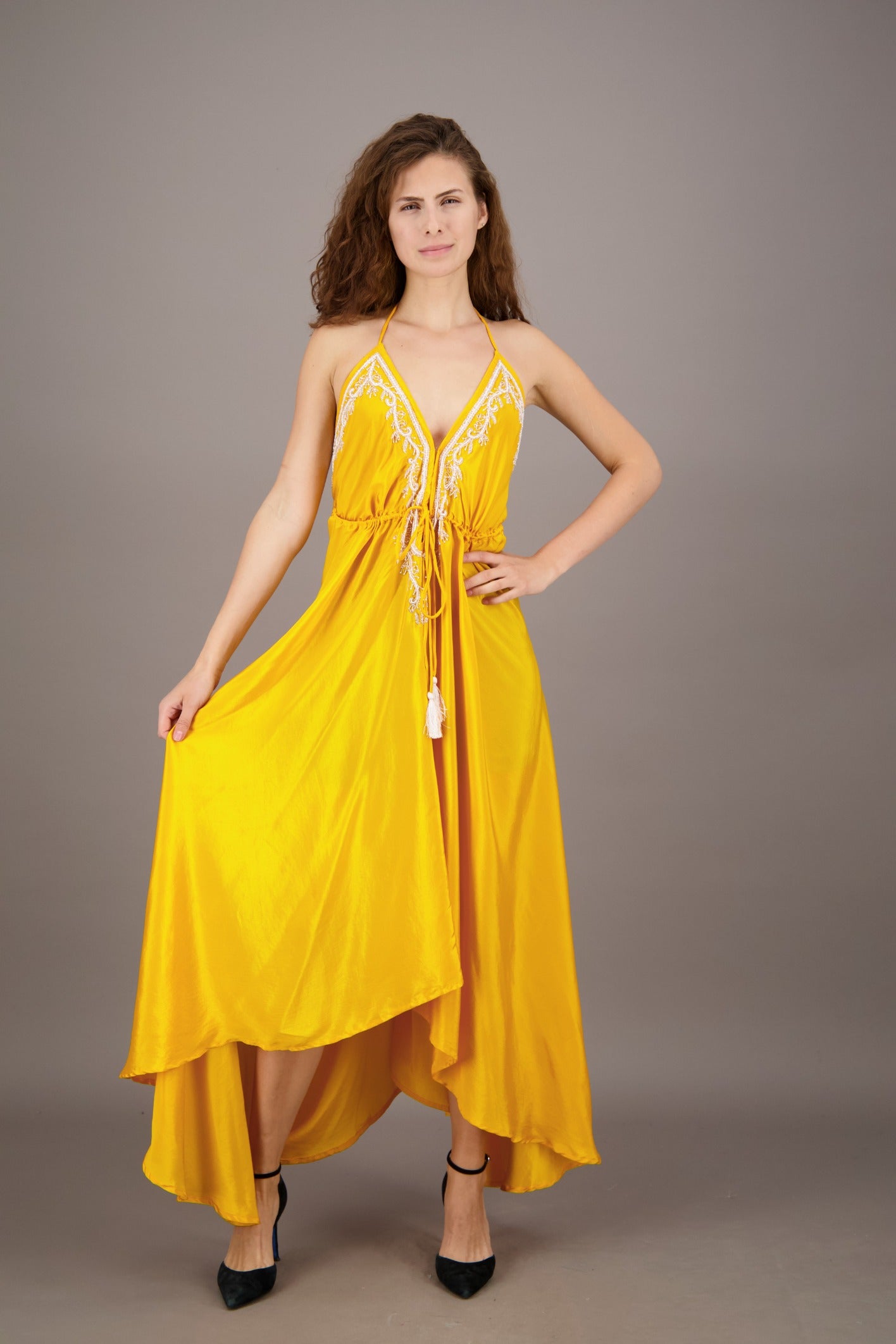 Hand Embroidered Scarf Dress PD-7777