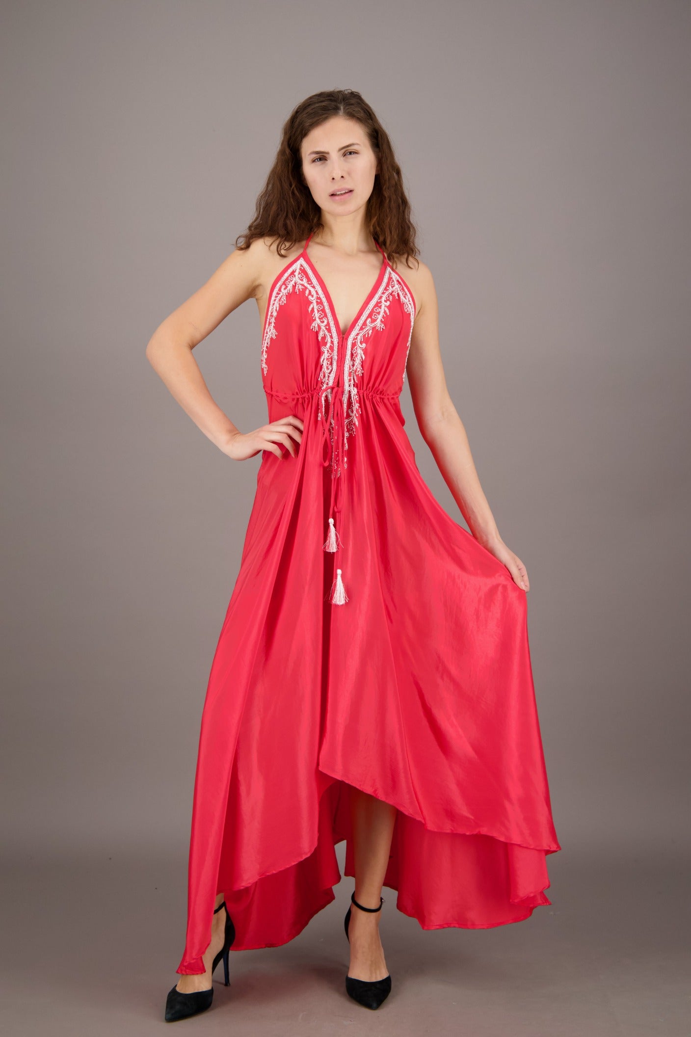 Hand Embroidered Scarf Dress PD-7777