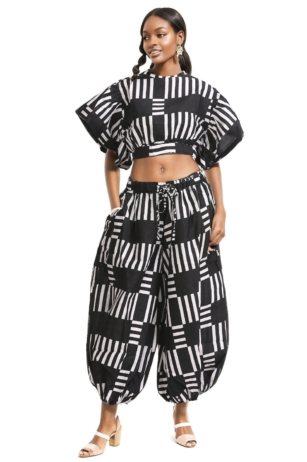 Monochrome Majesty Two-Piece Set APS-25078-B088