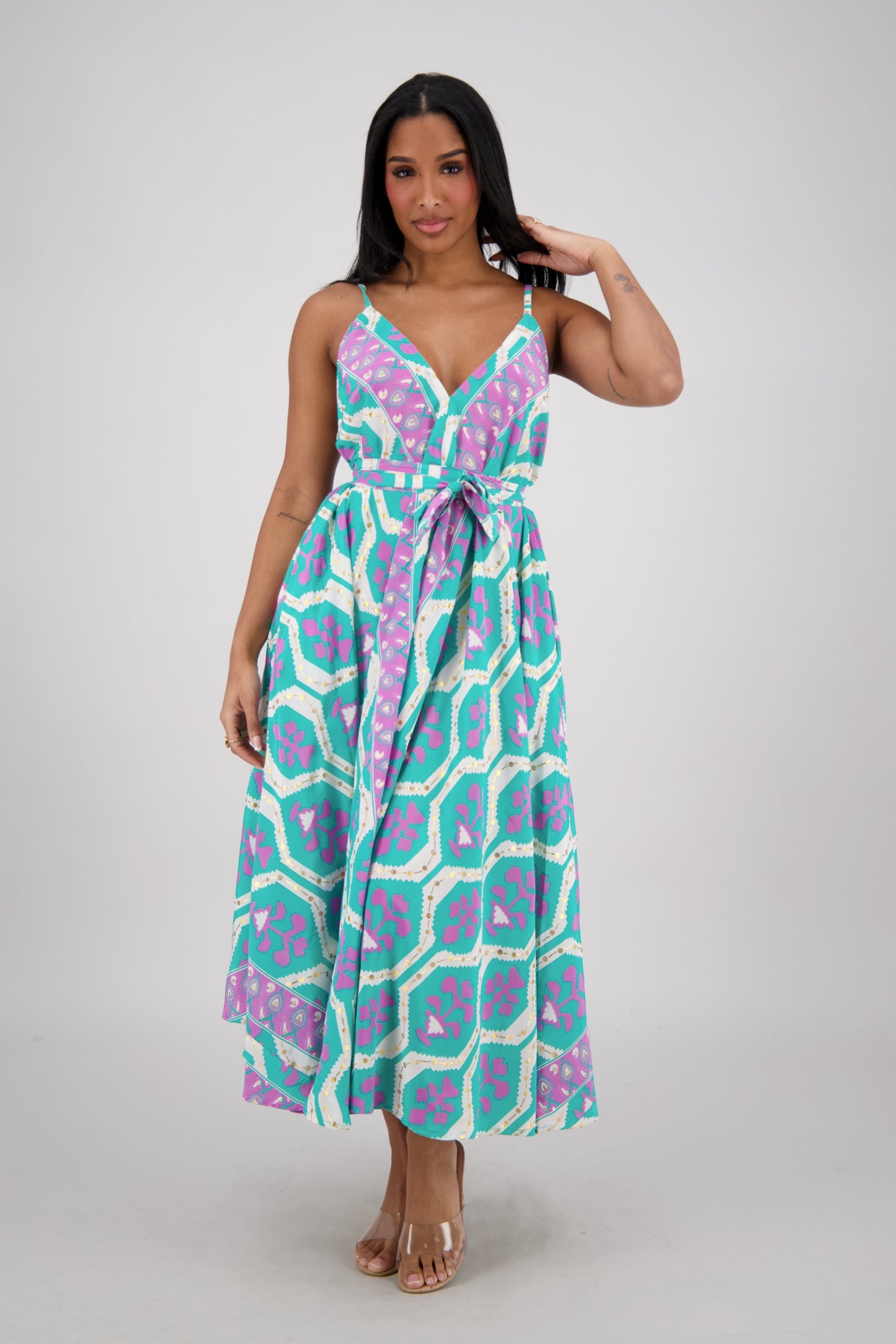 The Zaria Maxi Dress - Floral Frame AB-16106