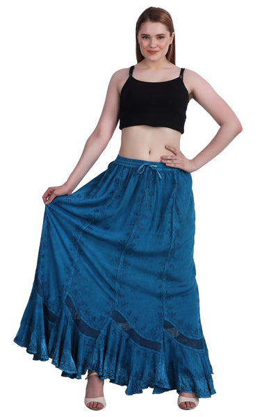 Acid Wash Skirt One Size 6 Colors 13225 - Advance Apparels Inc