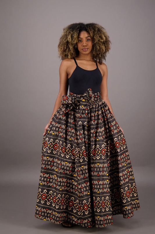 African Print Maxi Skirt 16317-257 - Advance Apparels Inc