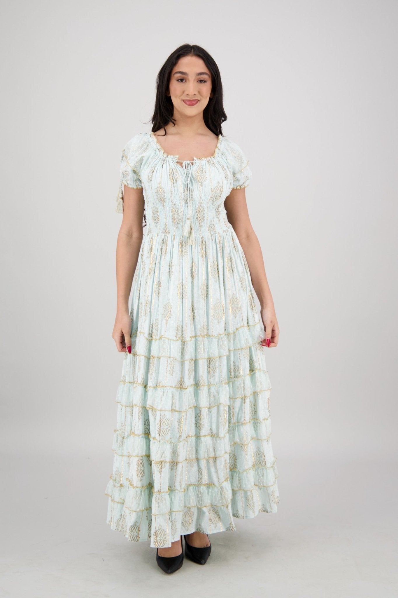 Amira Smocked Tier Dress 25102 - Advance Apparels Inc