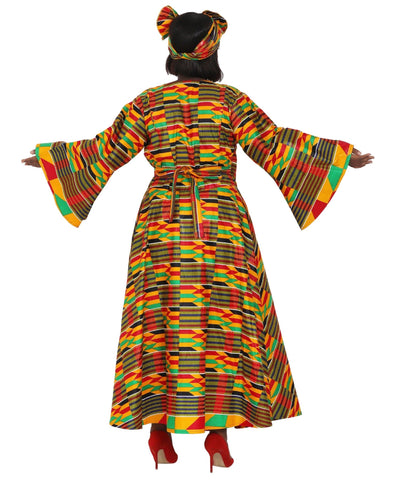 Ankara Print Wrap Dress 1616 - Advance Apparels Inc