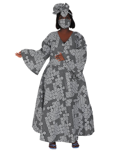 Ankara Print Wrap Dress 1616 - Advance Apparels Inc