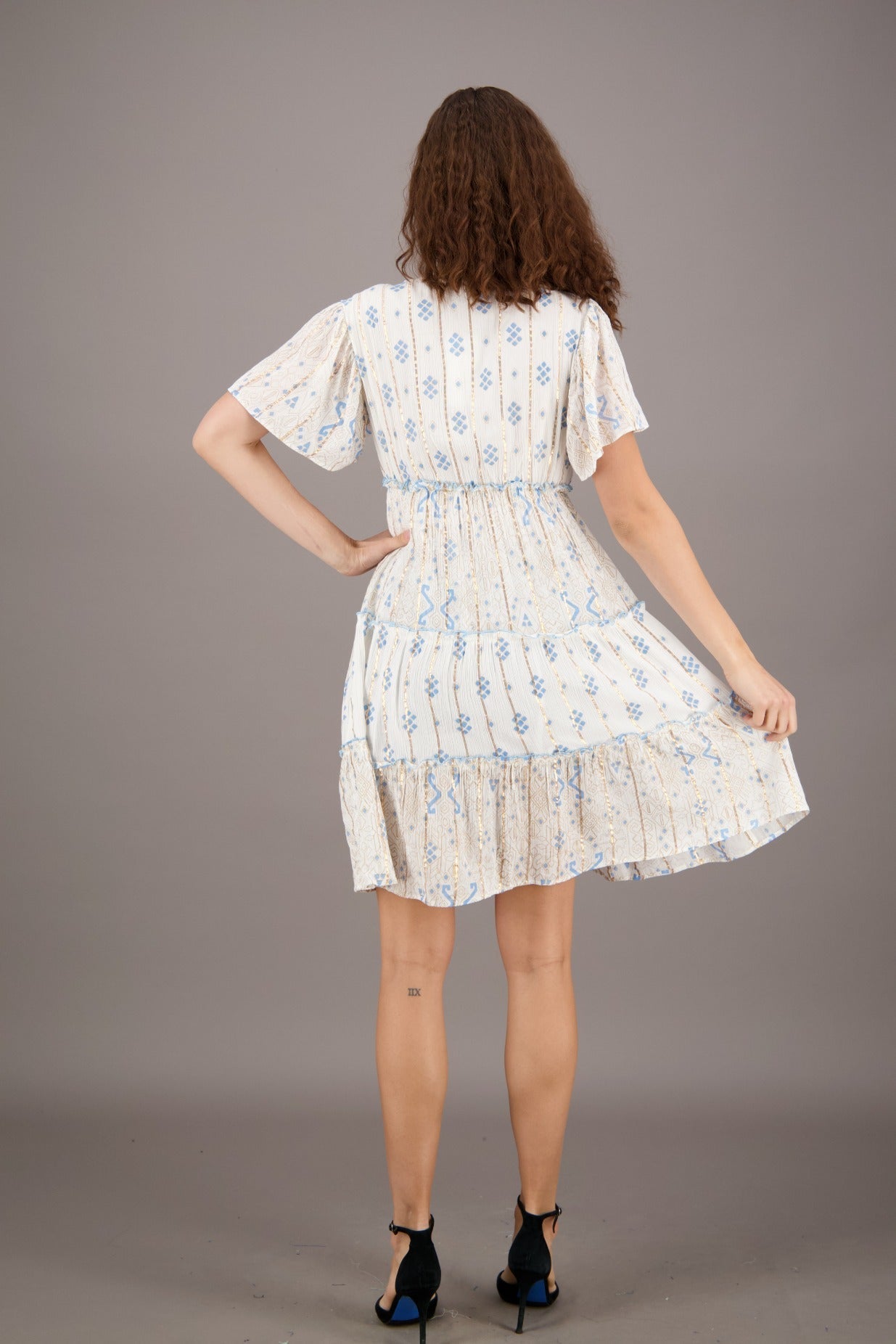 Aria Sequined Middy Dress 23949 - Advance Apparels Inc