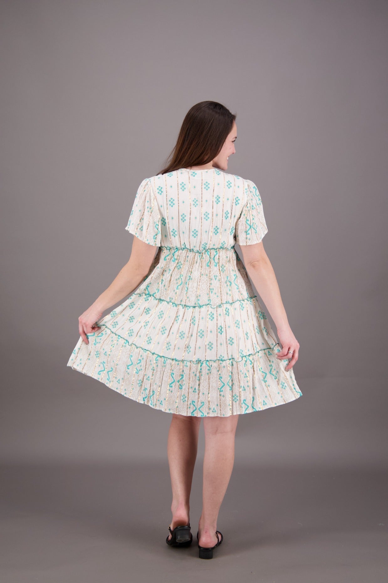 Aria Sequined Middy Dress 23949 - Advance Apparels Inc