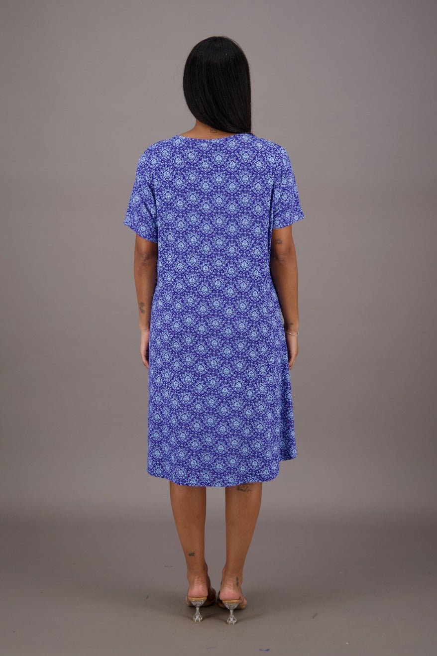 Bamboo Cap Sleeve Printed Dress BAM - 24607 - Advance Apparels Inc