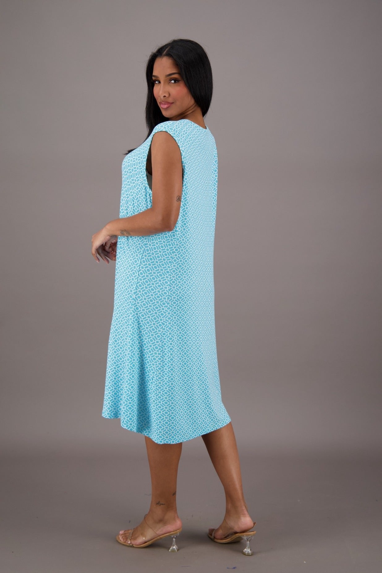 Bamboo Printed Tank Dress BAM - 24608 - Advance Apparels Inc