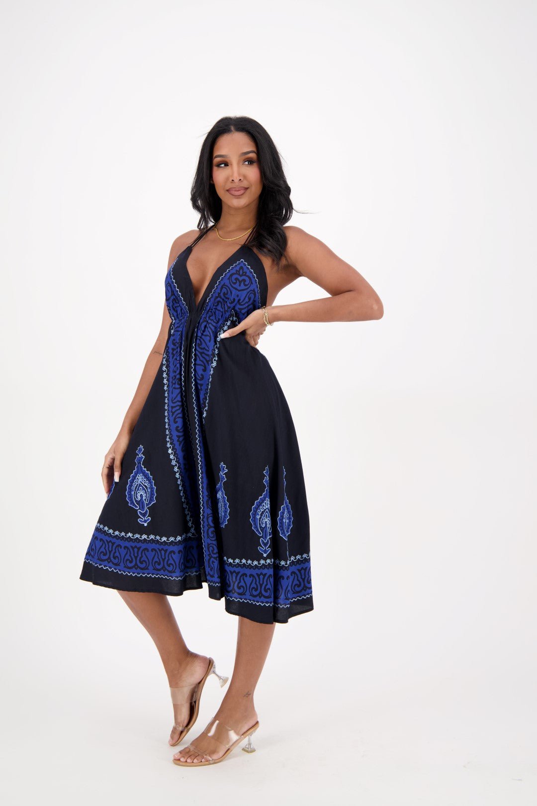 Batik Block Print Halter Dress 1966 - Advance Apparels Inc