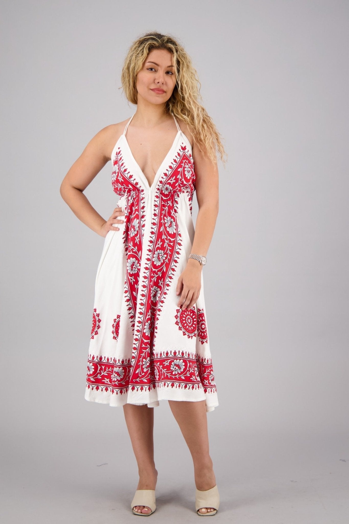 Batik Block Print Halter Dress 1967 - Advance Apparels Inc