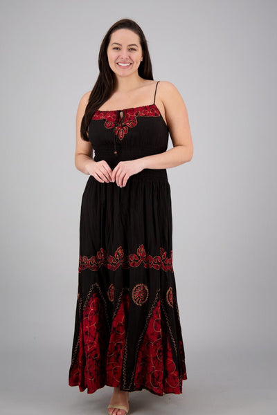 Batik Block Print Maxi Dress 28A - Advance Apparels Inc