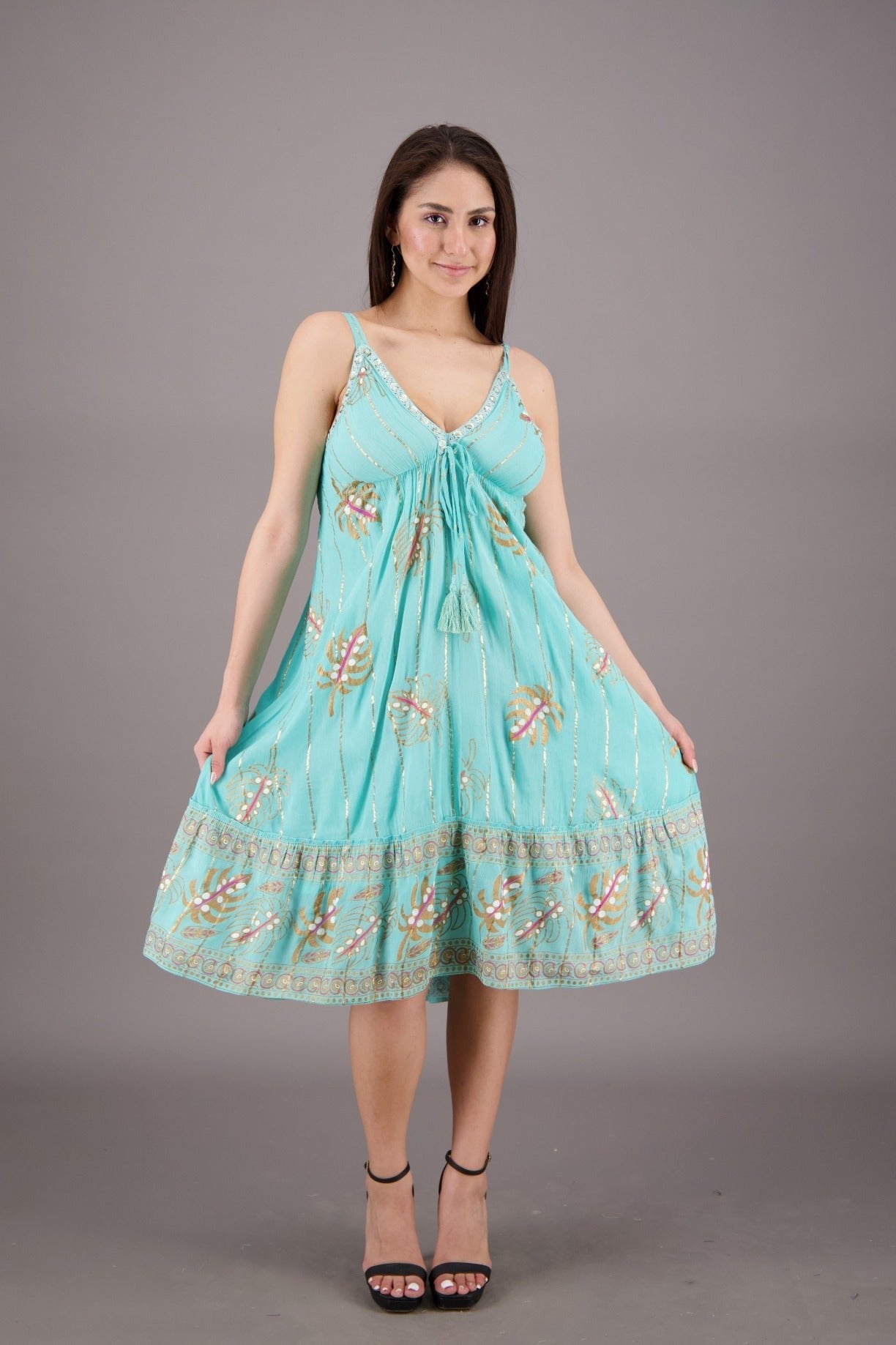 Beachside Middy Pastel Dress 24920 - Advance Apparels Inc