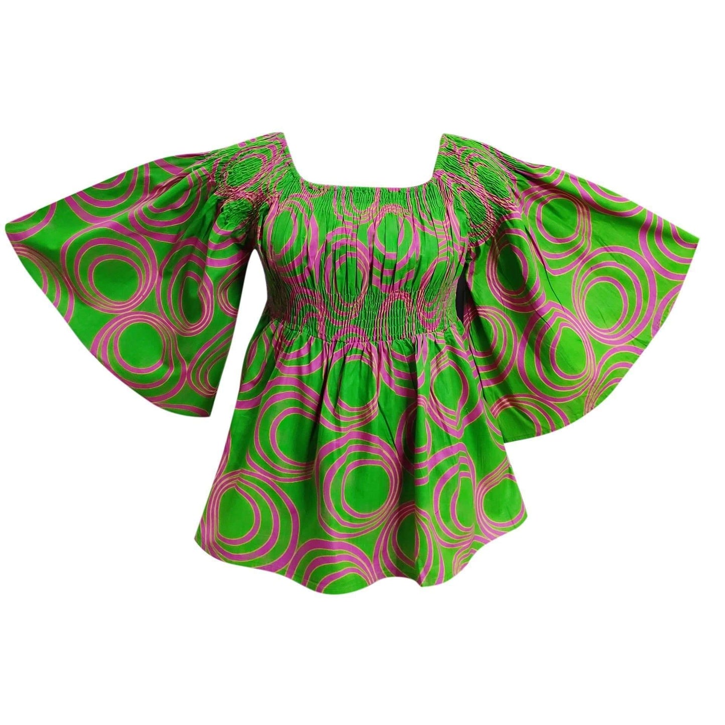 Bell Sleeve African Print Blouse 2291 - Advance Apparels Inc