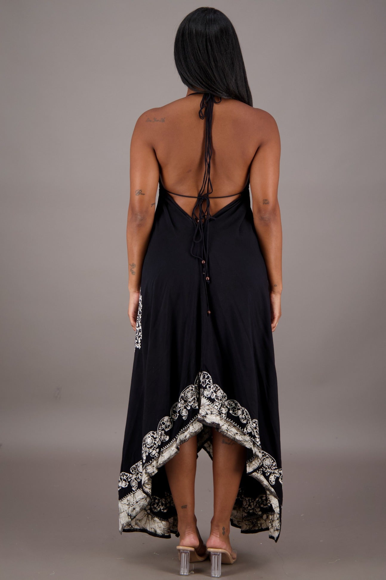Black Halter Batik Dress 145720 - Advance Apparels Inc