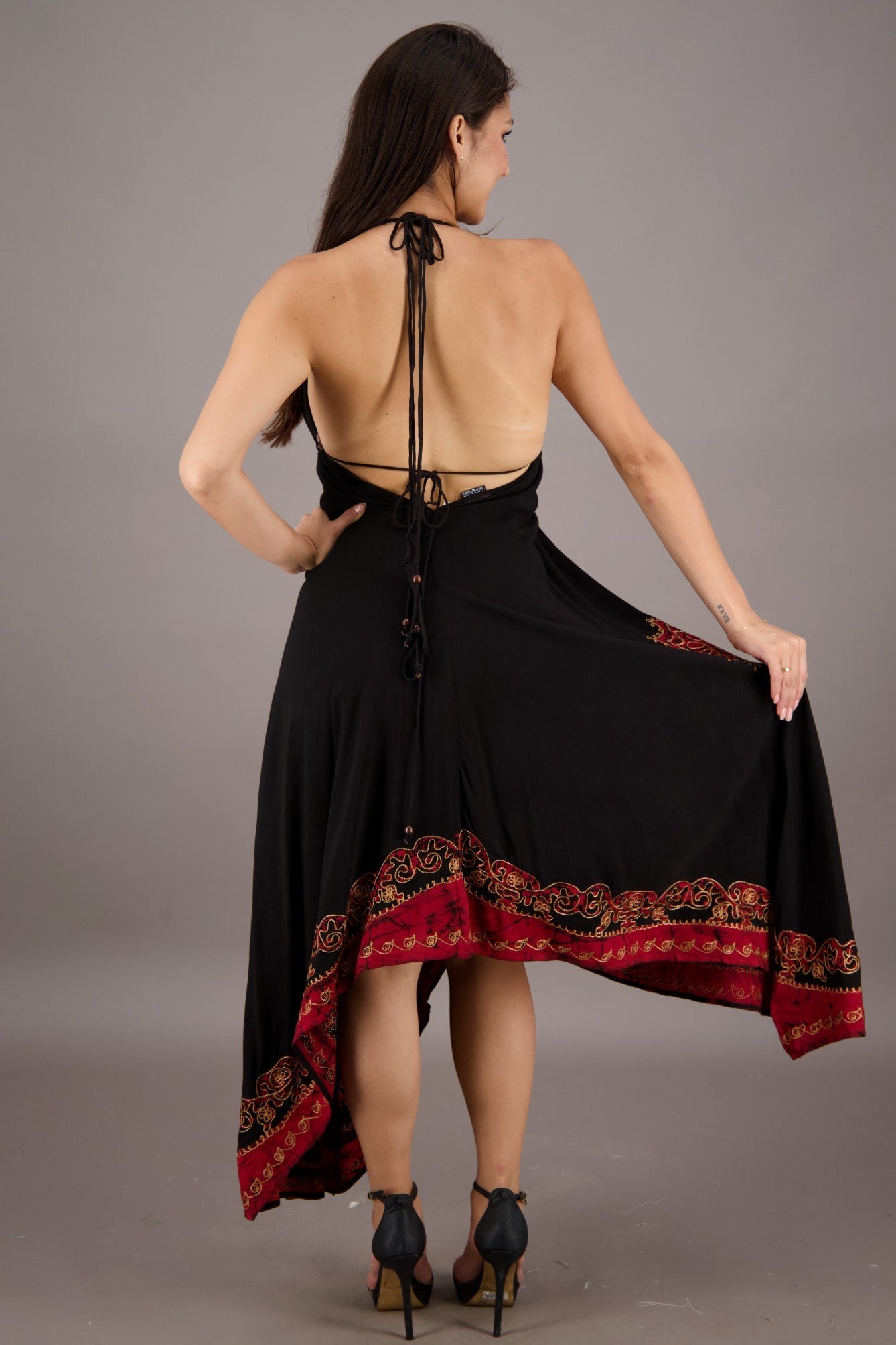Black Halter Batik Dress 145720 - Advance Apparels Inc