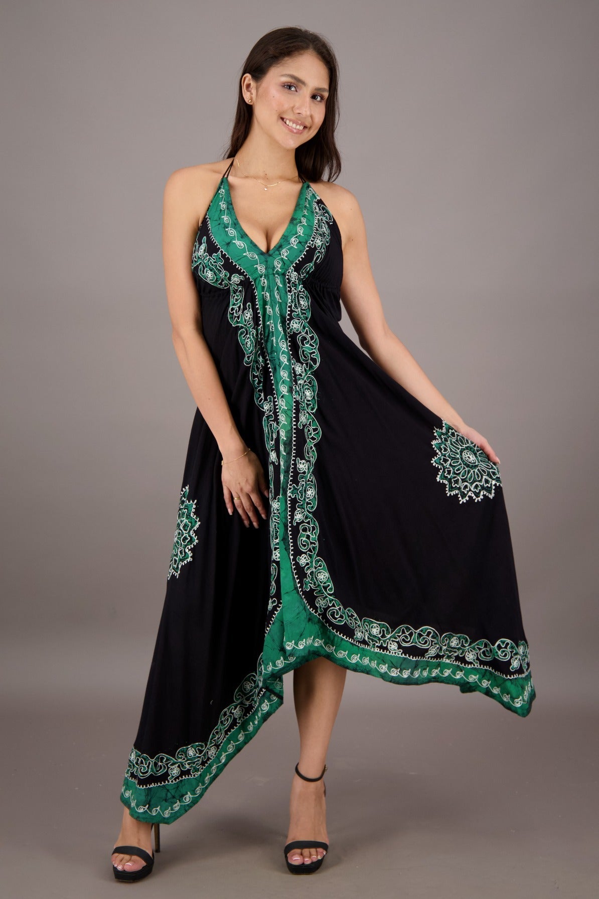 Black Halter Batik Dress 145720 - Advance Apparels Inc