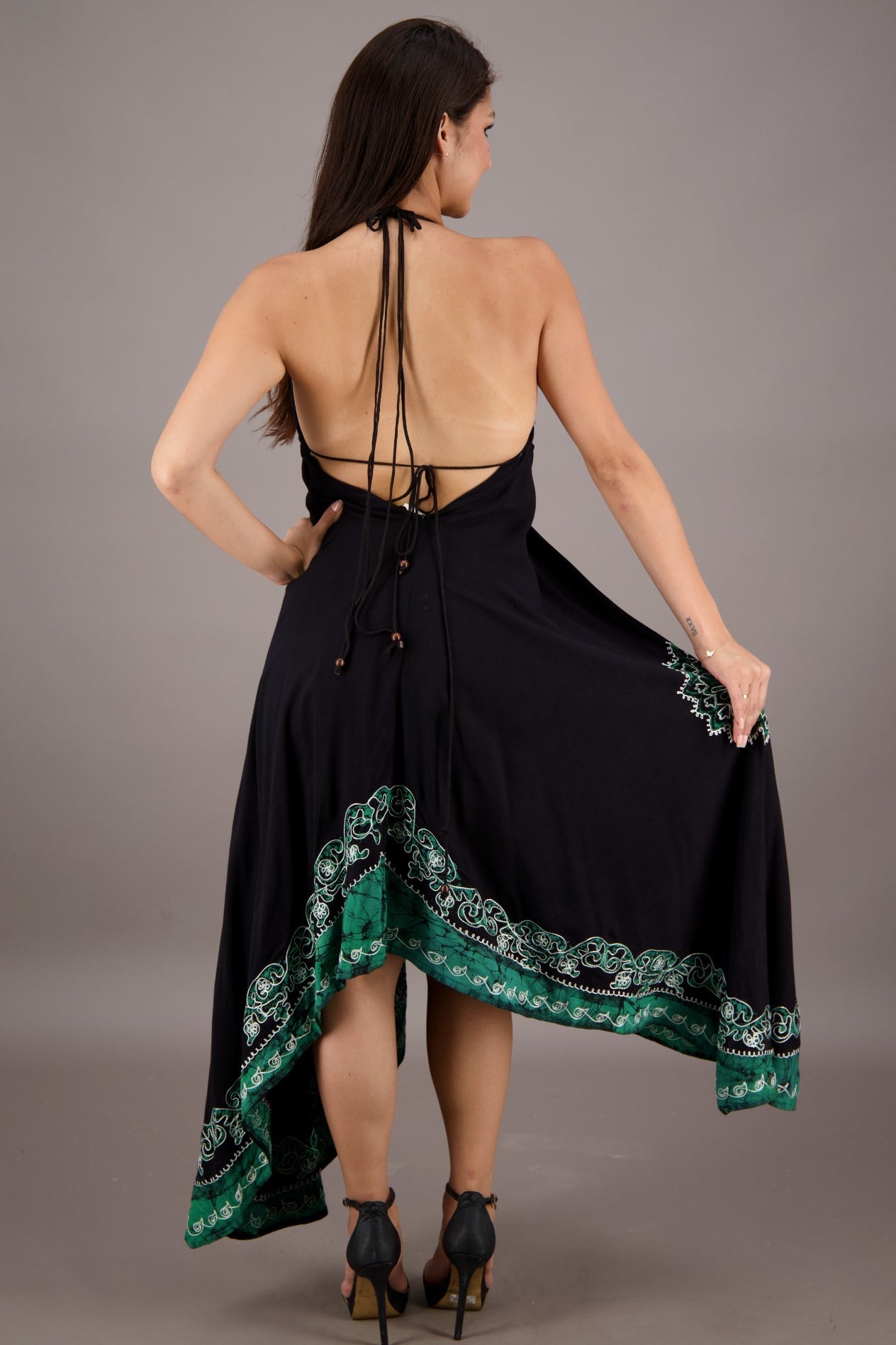 Black Halter Batik Dress 145720 - Advance Apparels Inc