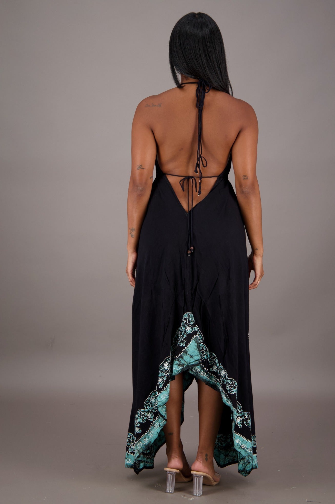 Black Halter Batik Dress 145720 - Advance Apparels Inc