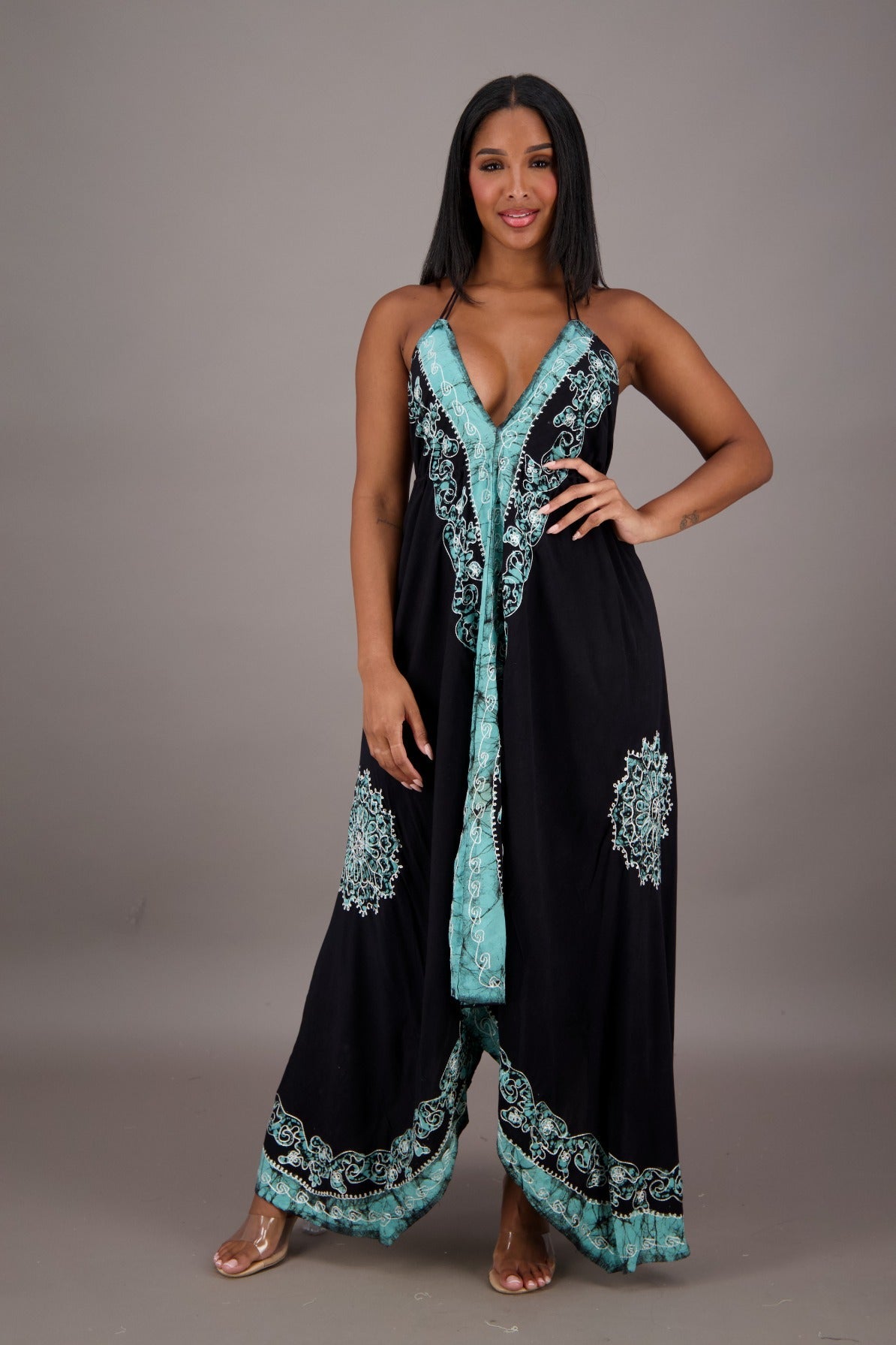 Black Halter Batik Dress 145720 - Advance Apparels Inc