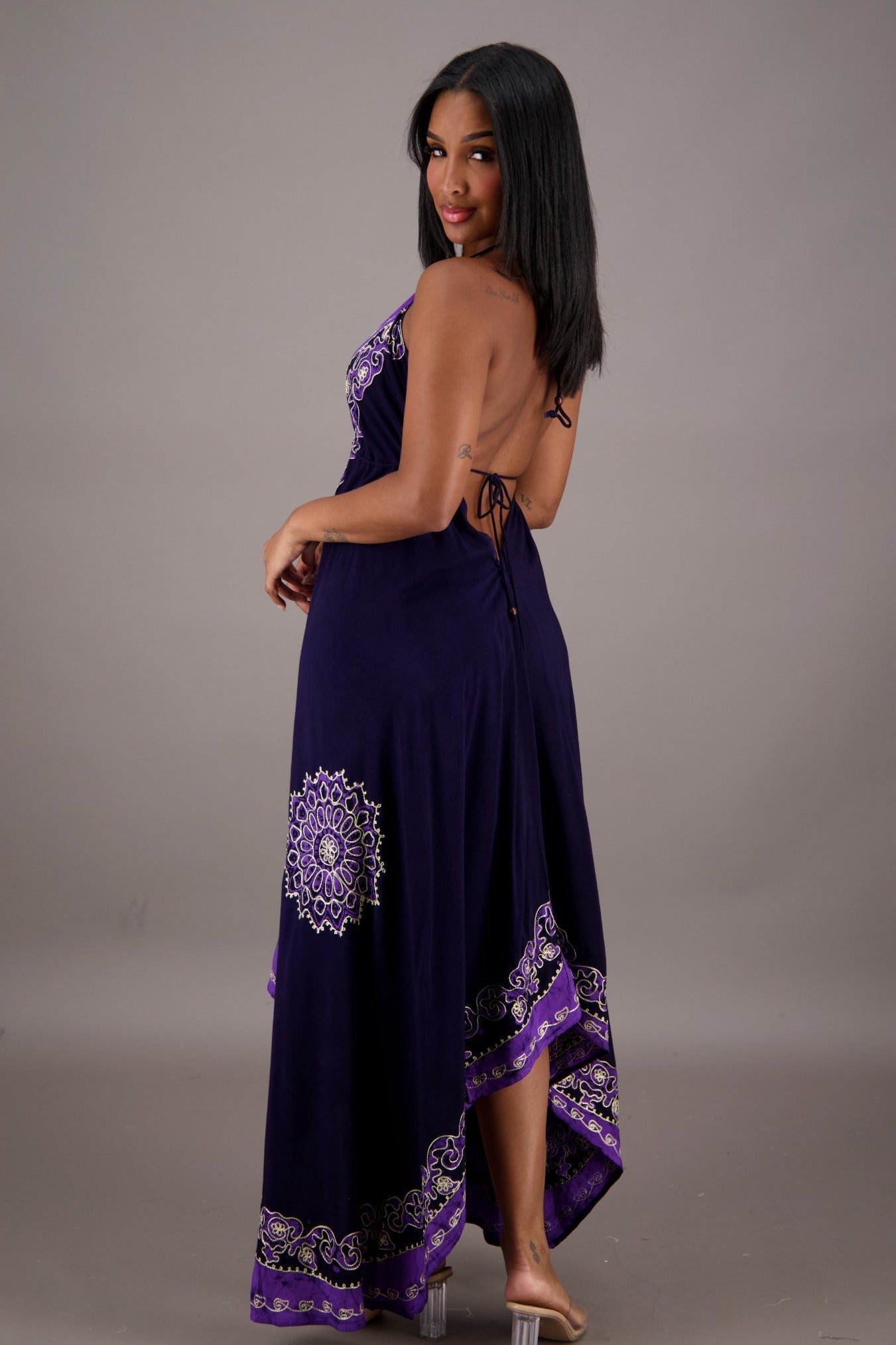 Black Halter Batik Dress 145720 - Advance Apparels Inc