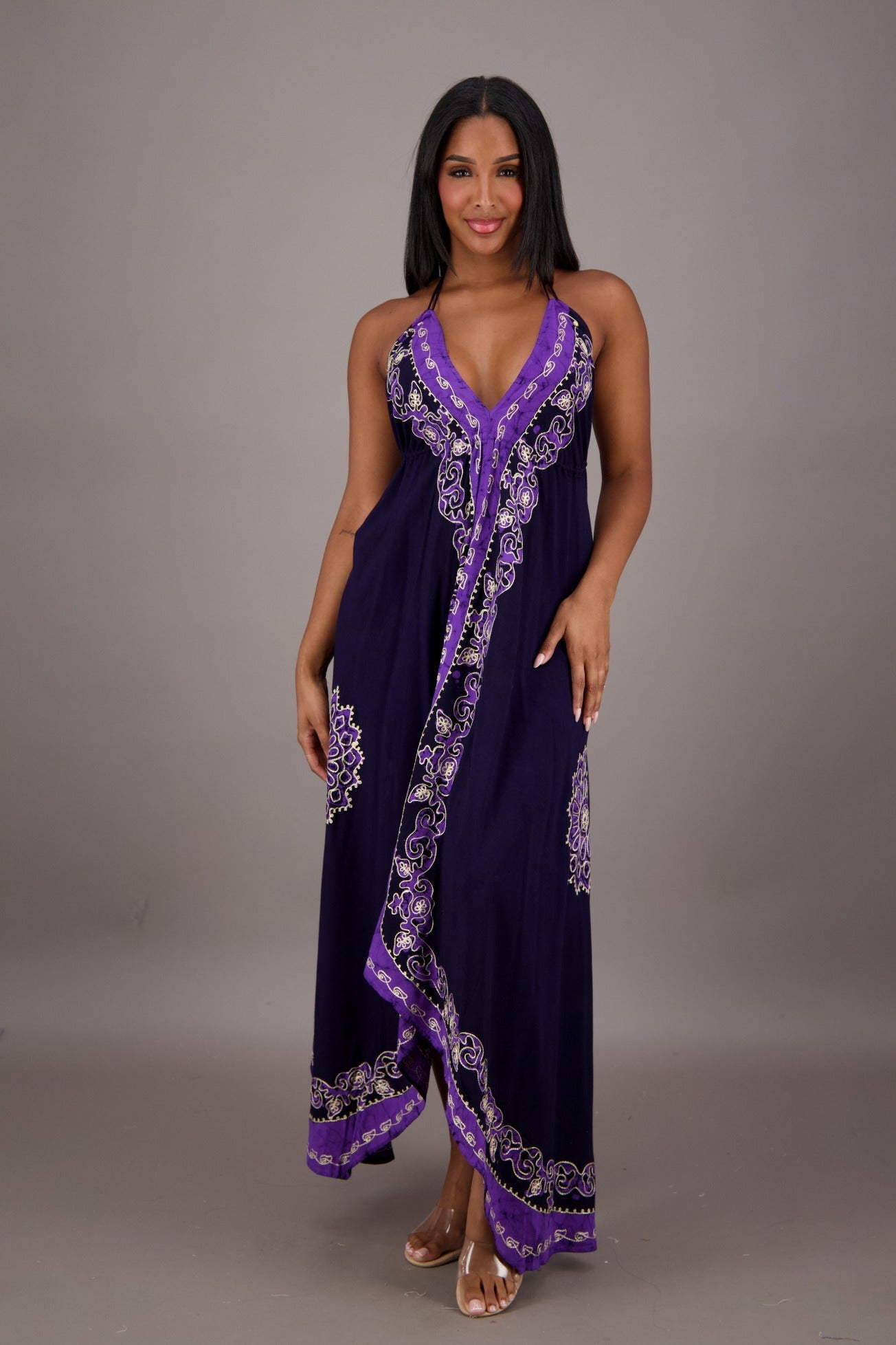Black Halter Batik Dress 145720 - Advance Apparels Inc