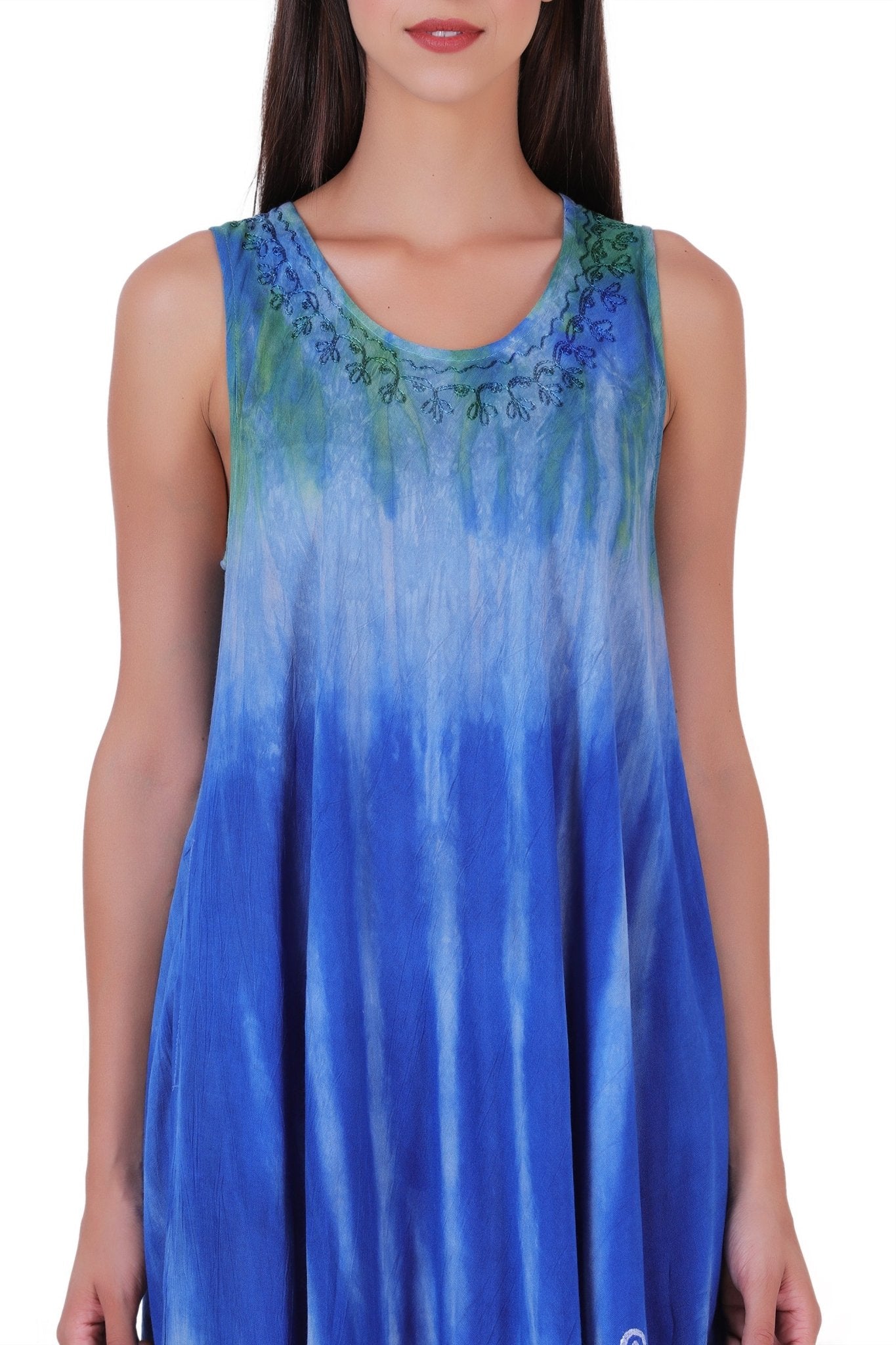 Block Print Tie Dye Maxi Dress 482104 - Advance Apparels Inc